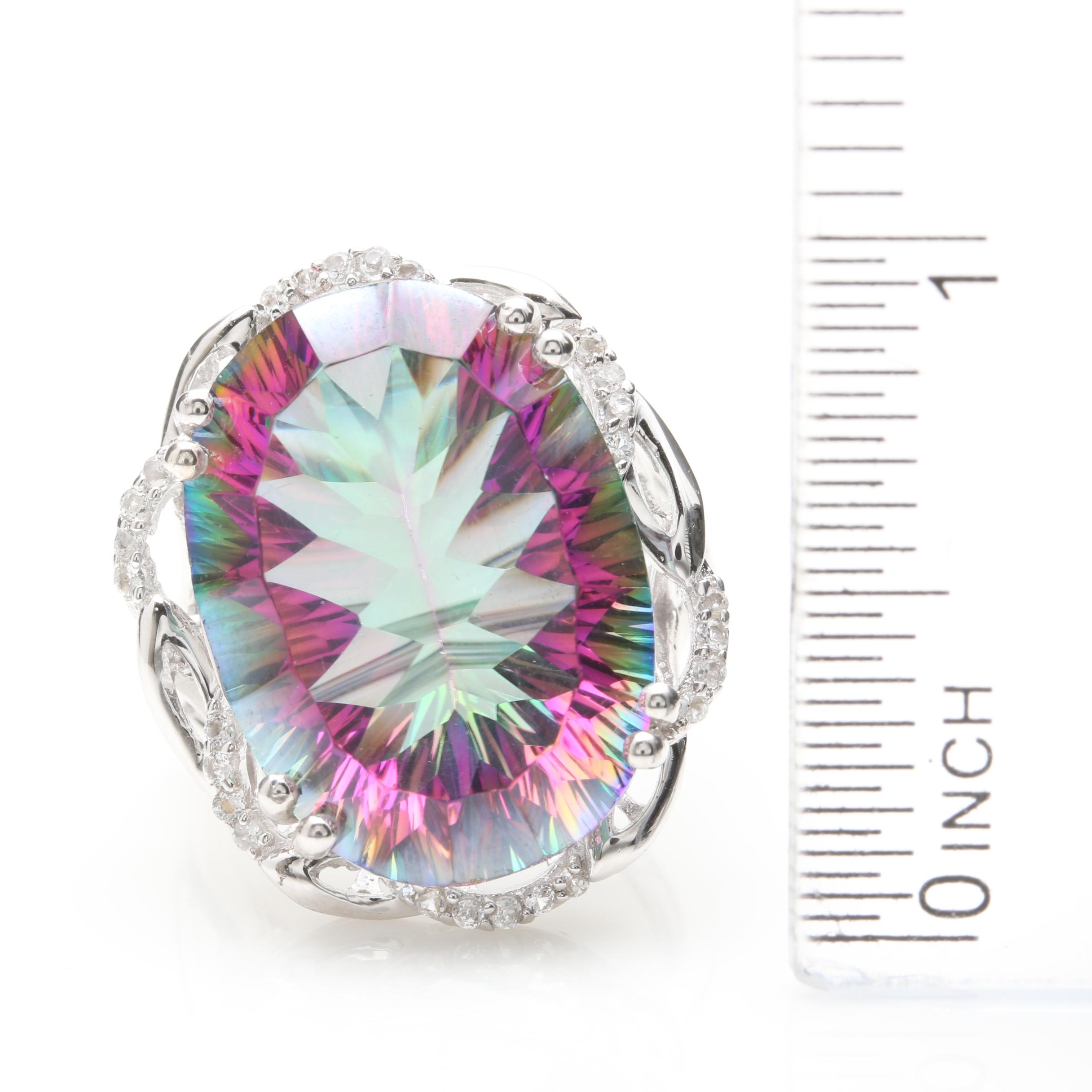 Sterling Silver Mystic Topaz and White Topaz Ring and Earrings