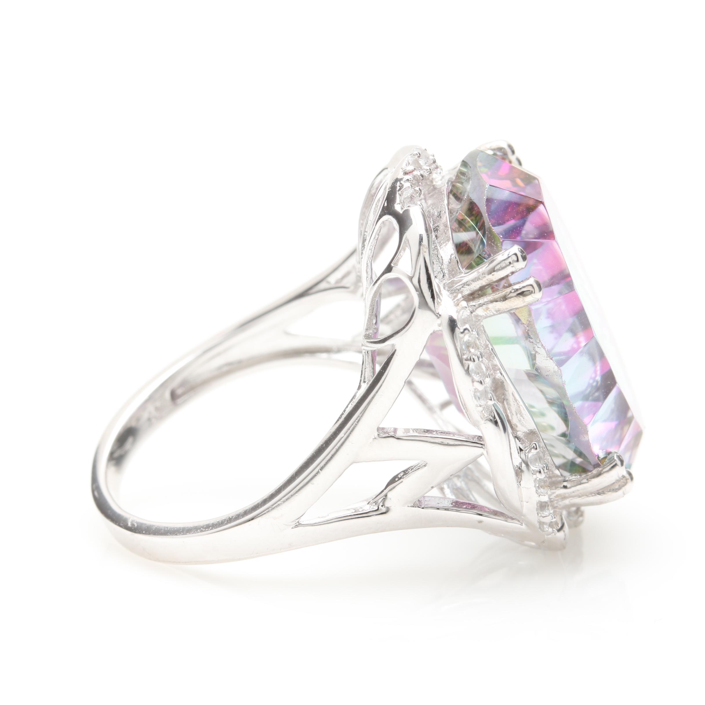 Sterling Silver Mystic Topaz and White Topaz Ring and Earrings