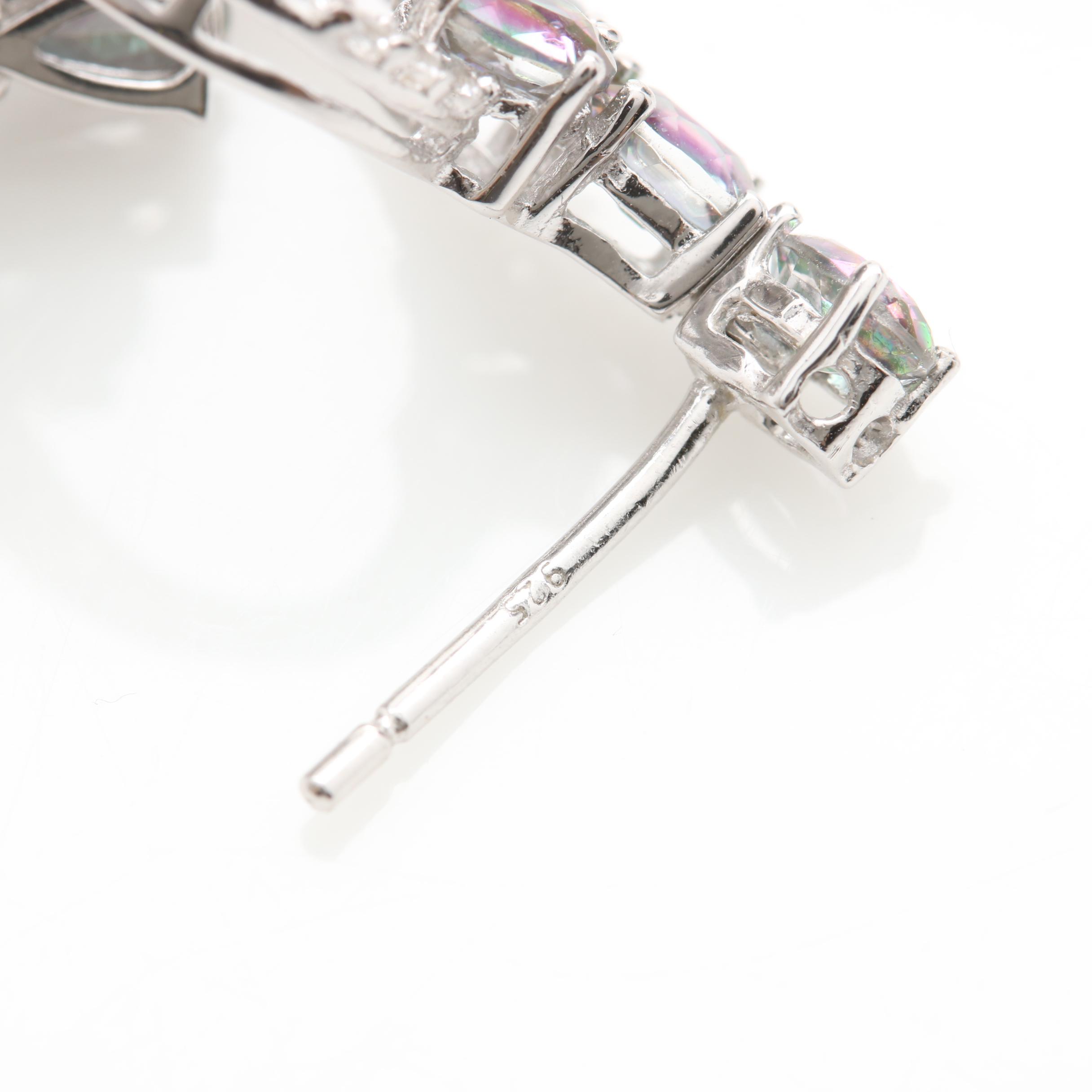 Sterling Silver Mystic Topaz and White Topaz Ring and Earrings