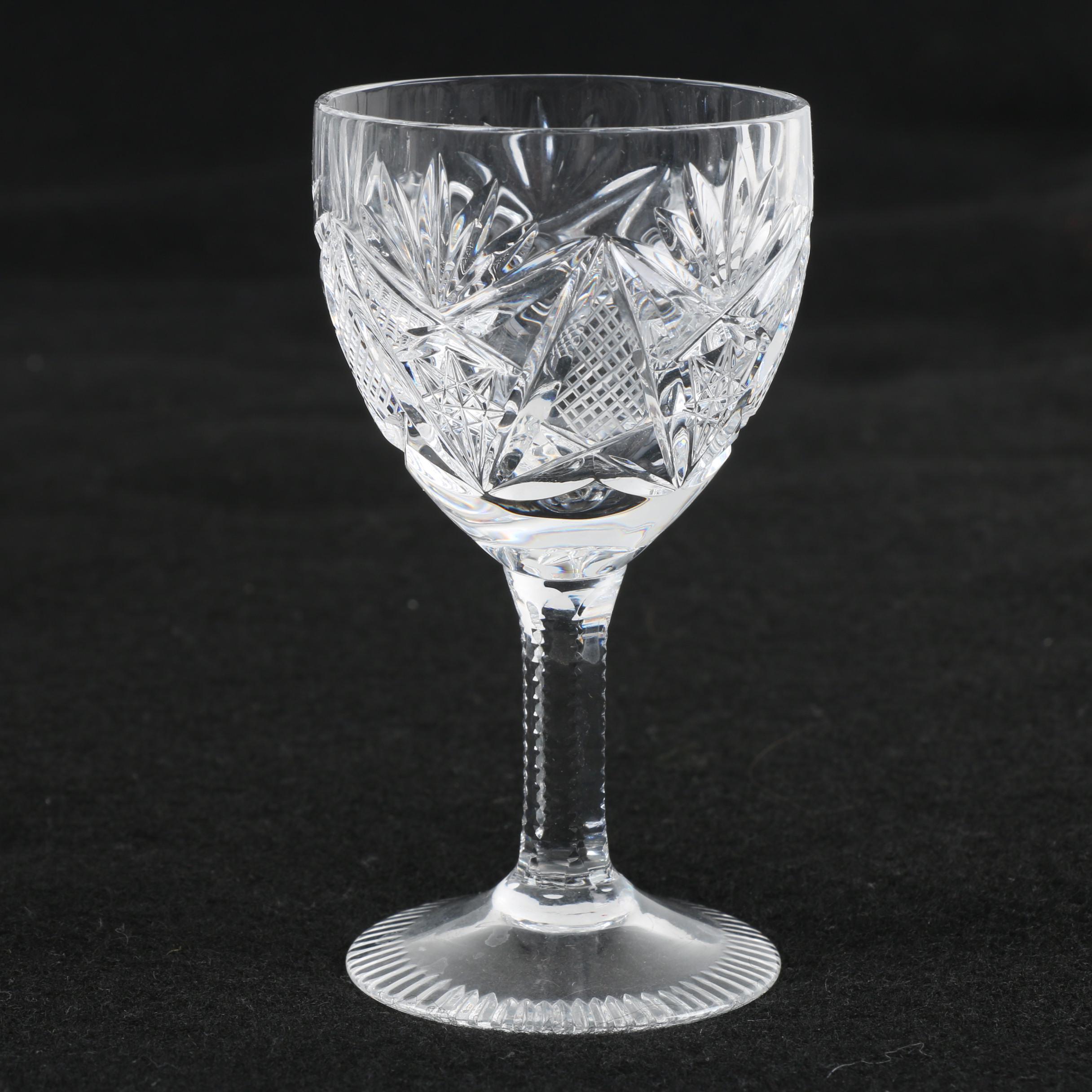Cut Crystal Cordial Glasses EBTH