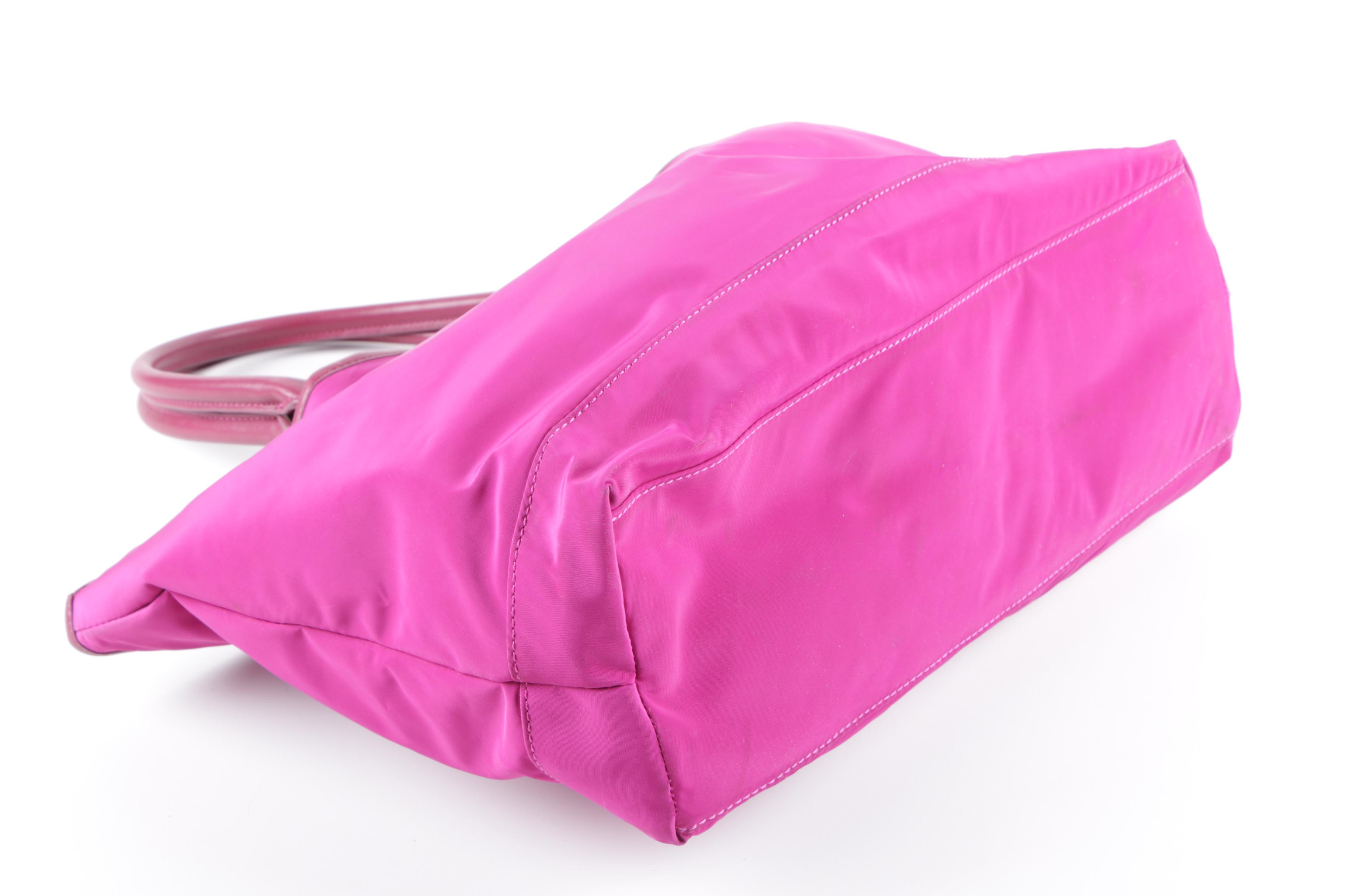 Tory Burch Fuchsia Nylon and Leather Tote