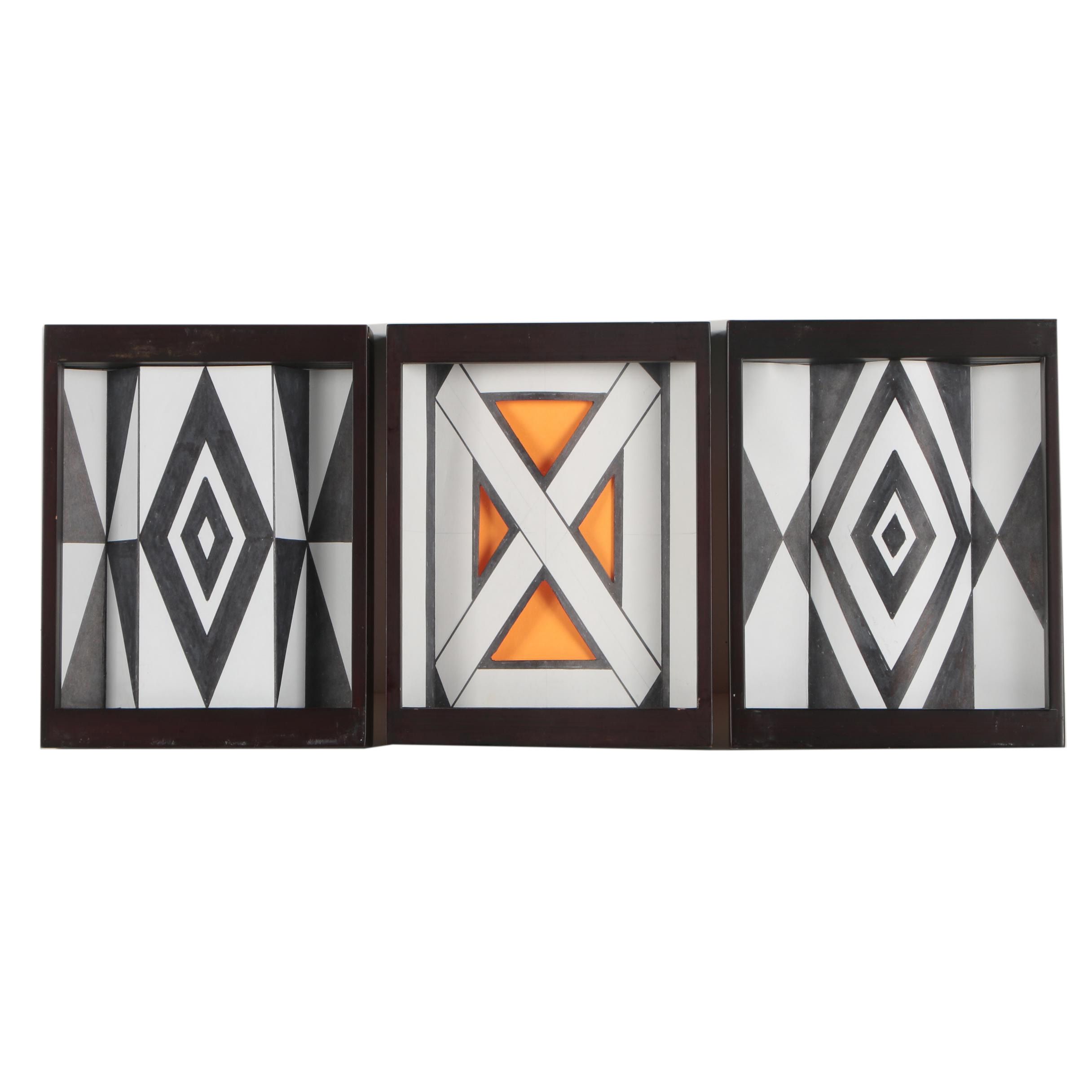 Vernon Rader Ink and Paper Collages