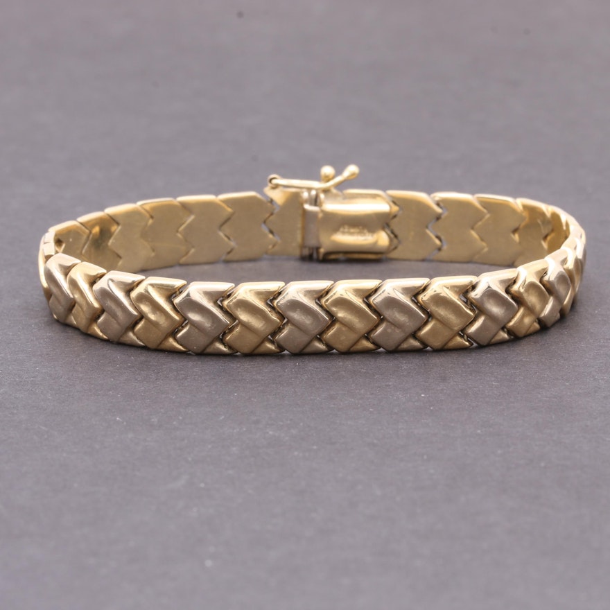 Aurafin 14K Yellow Gold Fancy Link Bracelet