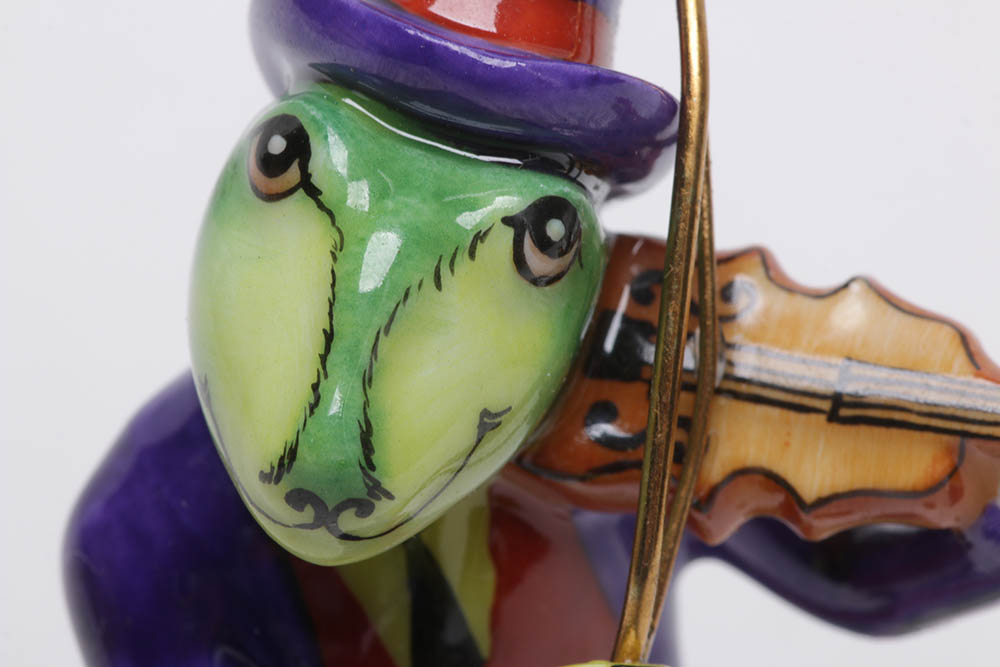 Limoges Violin Playing Cricket Trinket Box