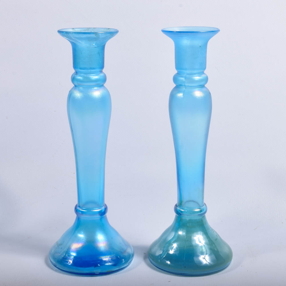 Vintage Blue Glass Decor