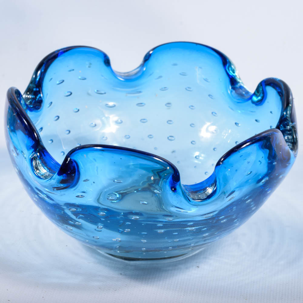 Vintage Blue Glass Decor
