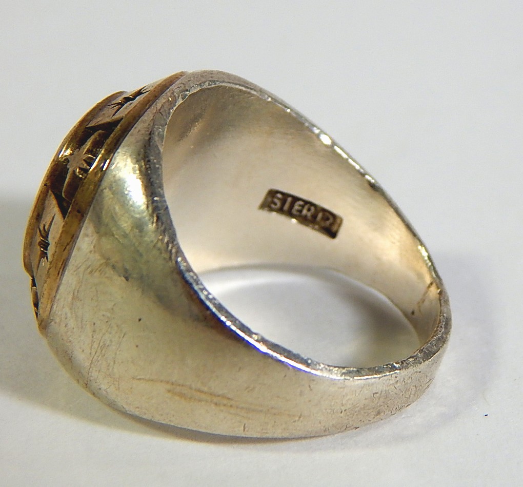 Sterling Silver Black Onyx Starburst Ring