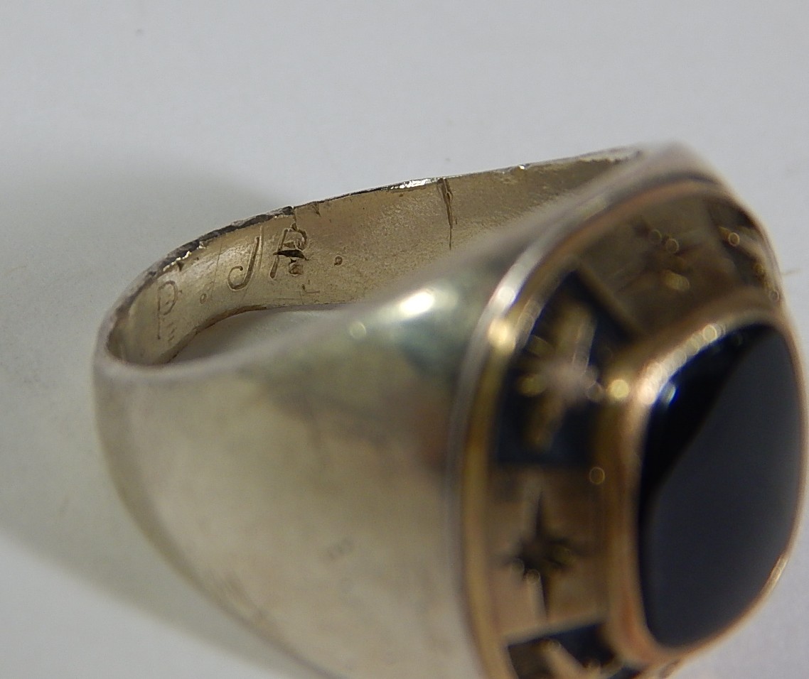 Sterling Silver Black Onyx Starburst Ring