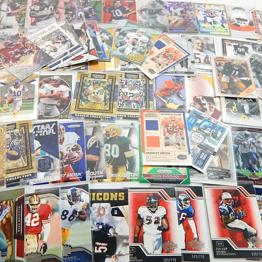 Around 100 Hall of Fame Football Cards with Montana, Namath, Staubach