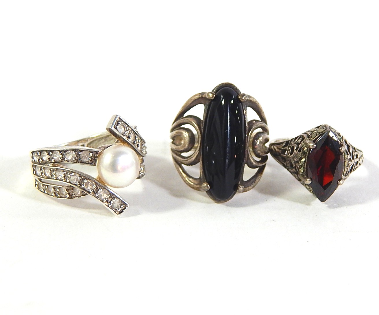 Three Sterling Silver Rings