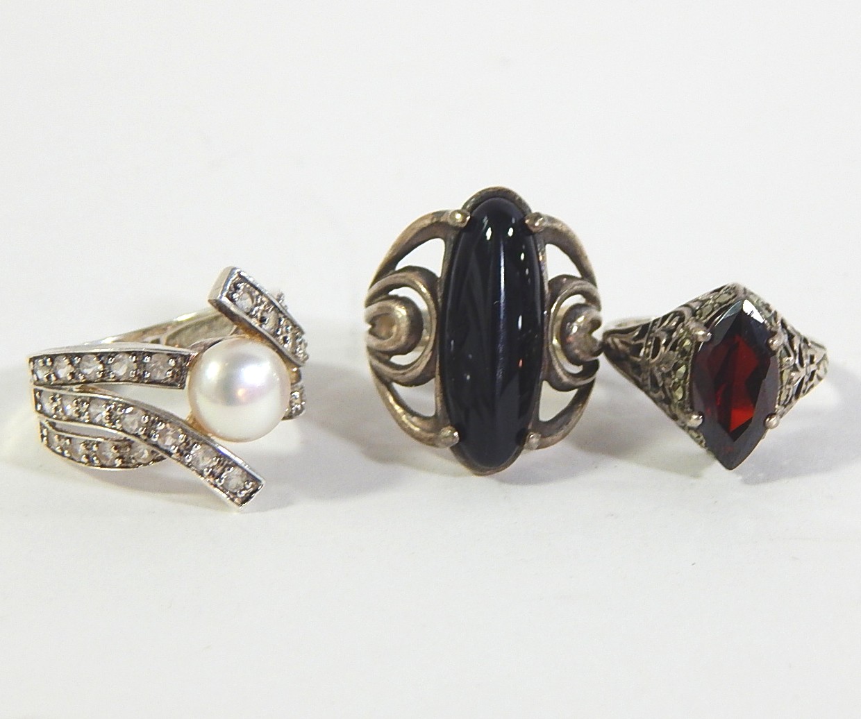 Three Sterling Silver Rings