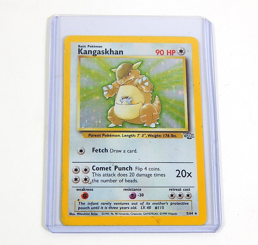 Original 1990s Pokemon Hologram "Kangaskhan" Trading Card 5/64