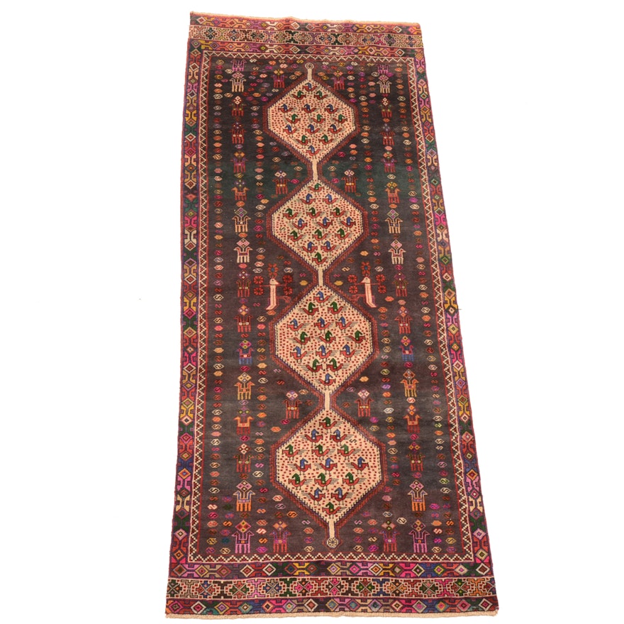 Vintage Hand-Knotted Caucasian Carpet Runner