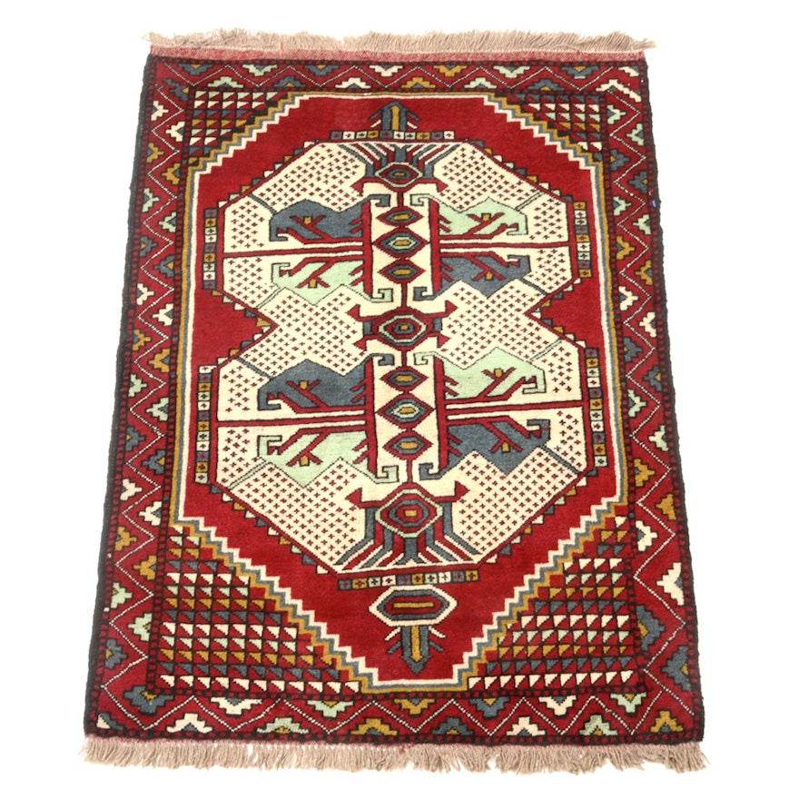 Hand-Knotted Persian Khorassan Wool Area Rug