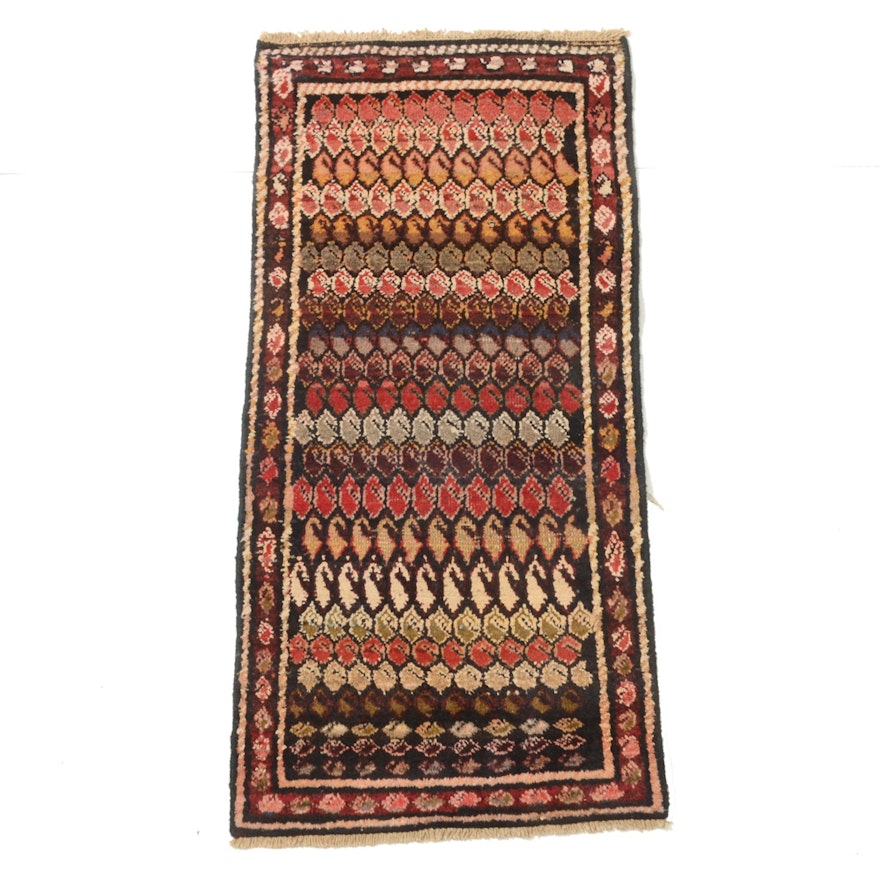 Vintage 2'x4' Hand-Knotted Persian Boteh Accent Rug