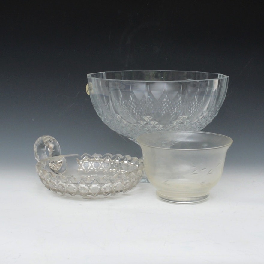 Cut and Etched Crystal Bowls