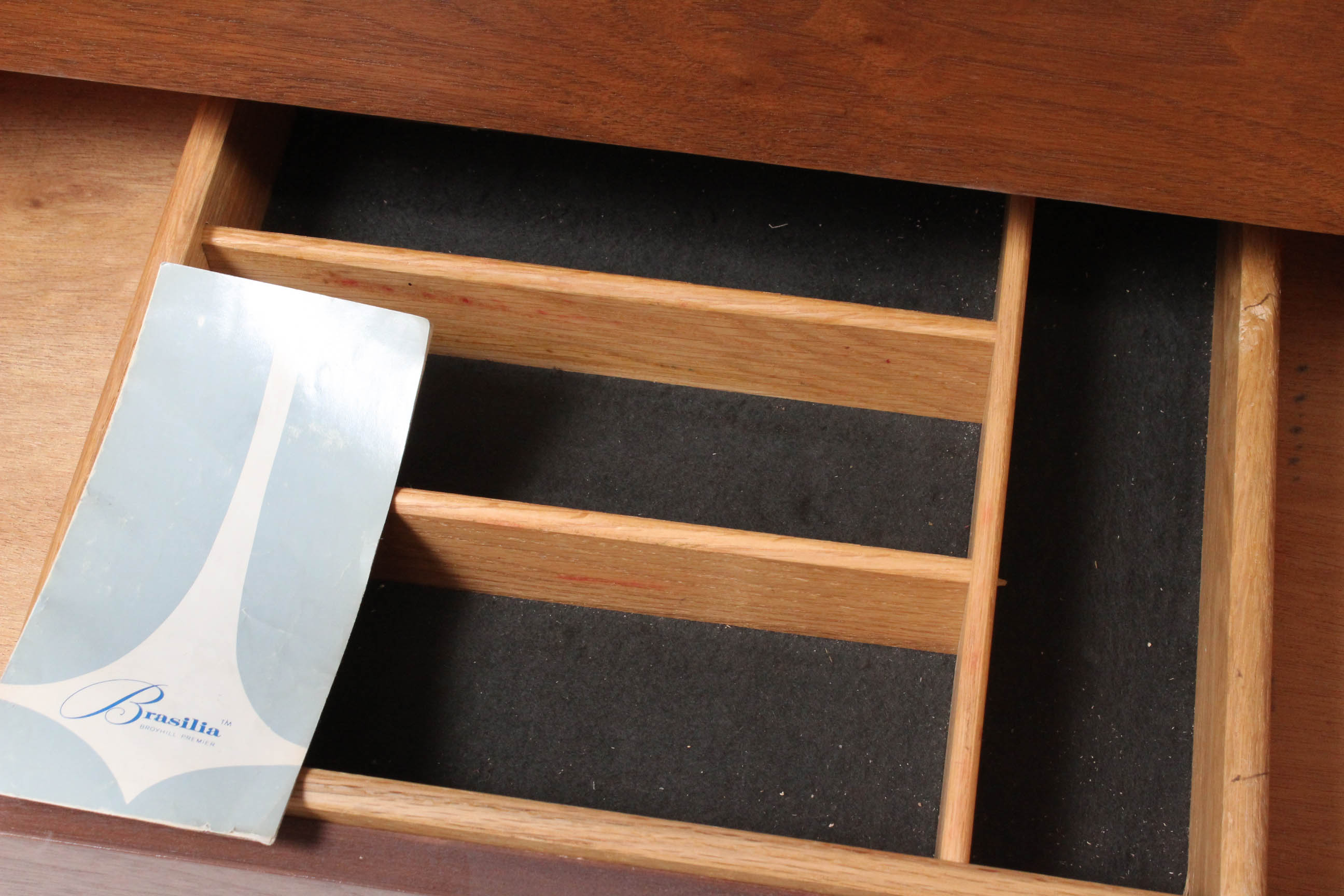 Mid Century Broyhill Brasilia Walnut Room Divider