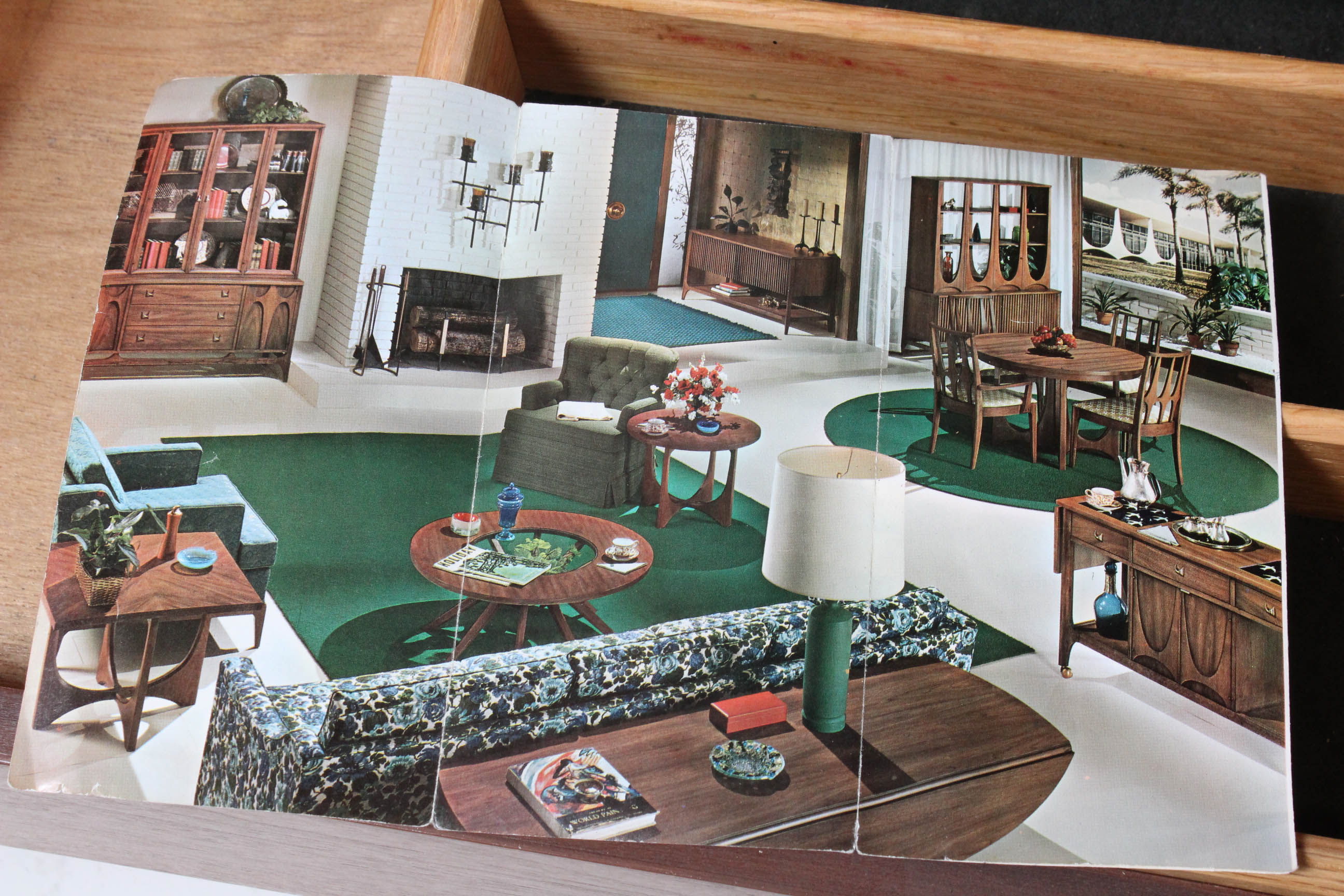 Mid Century Broyhill Brasilia Walnut Room Divider