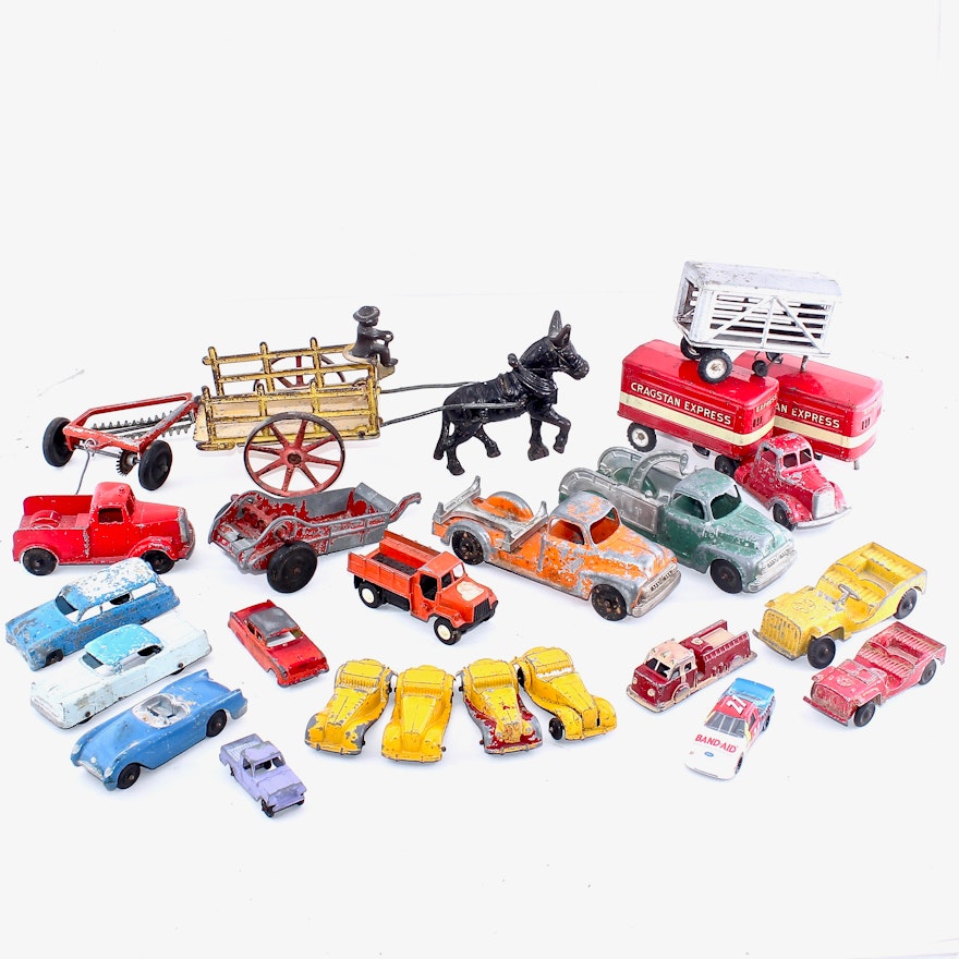 Vintage Die-Cast Vehicle Collection including Hubley and Tootsi Toy