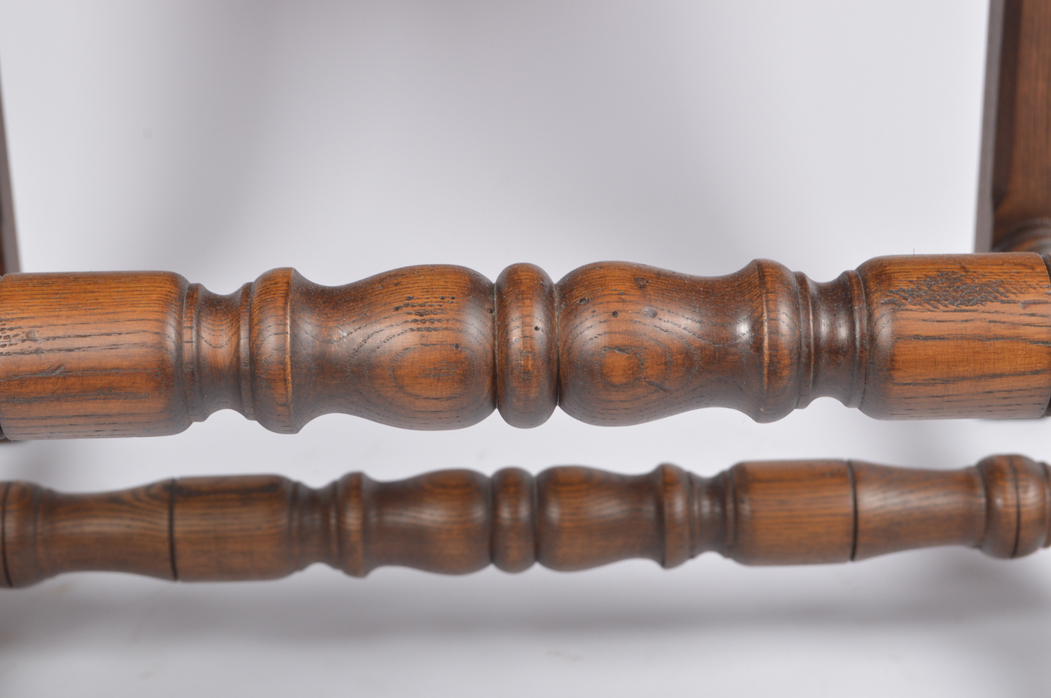 Contemporary William and Mary Style Upholstered Oak Armchair