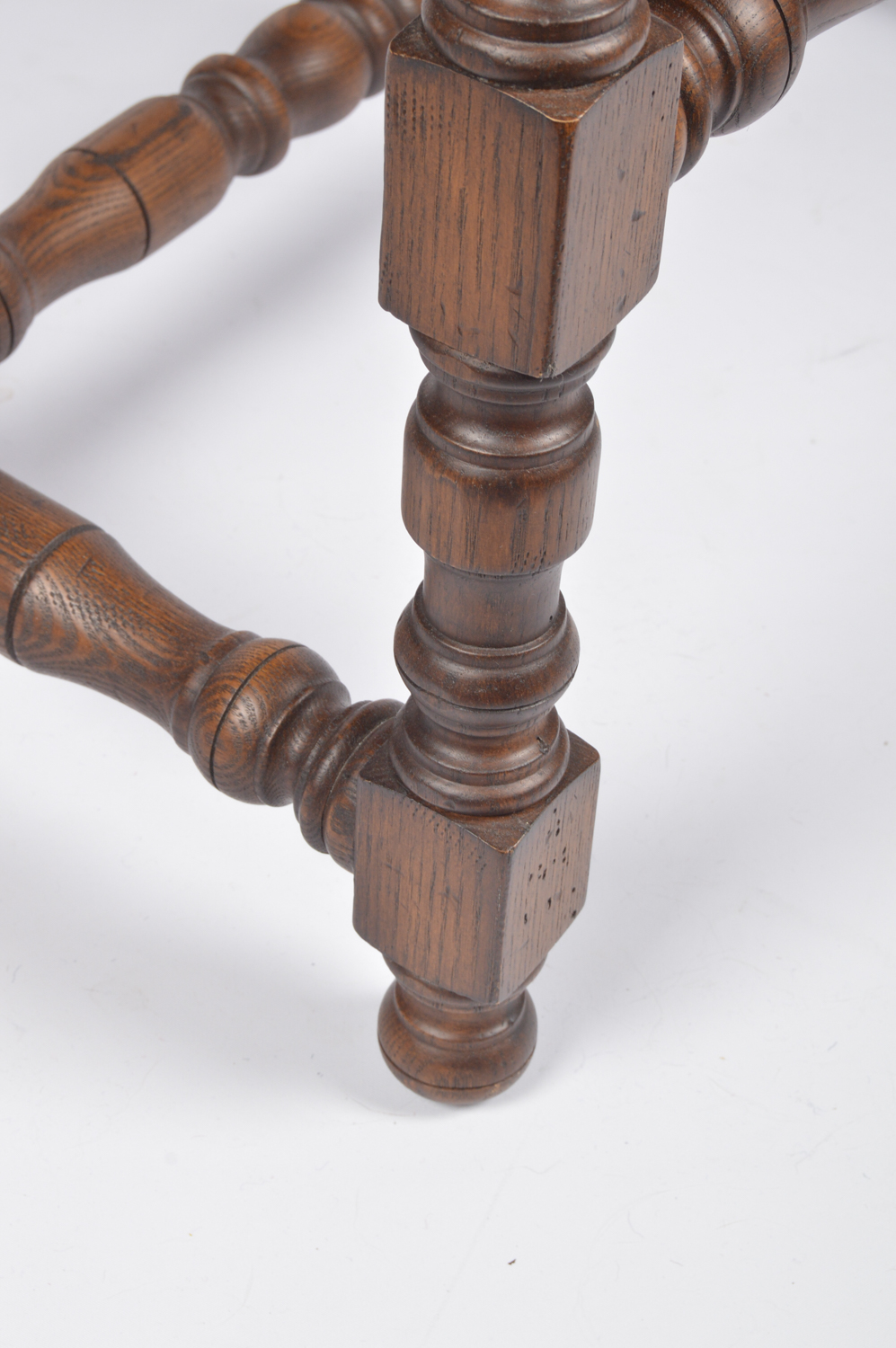 Contemporary William and Mary Style Upholstered Oak Armchair