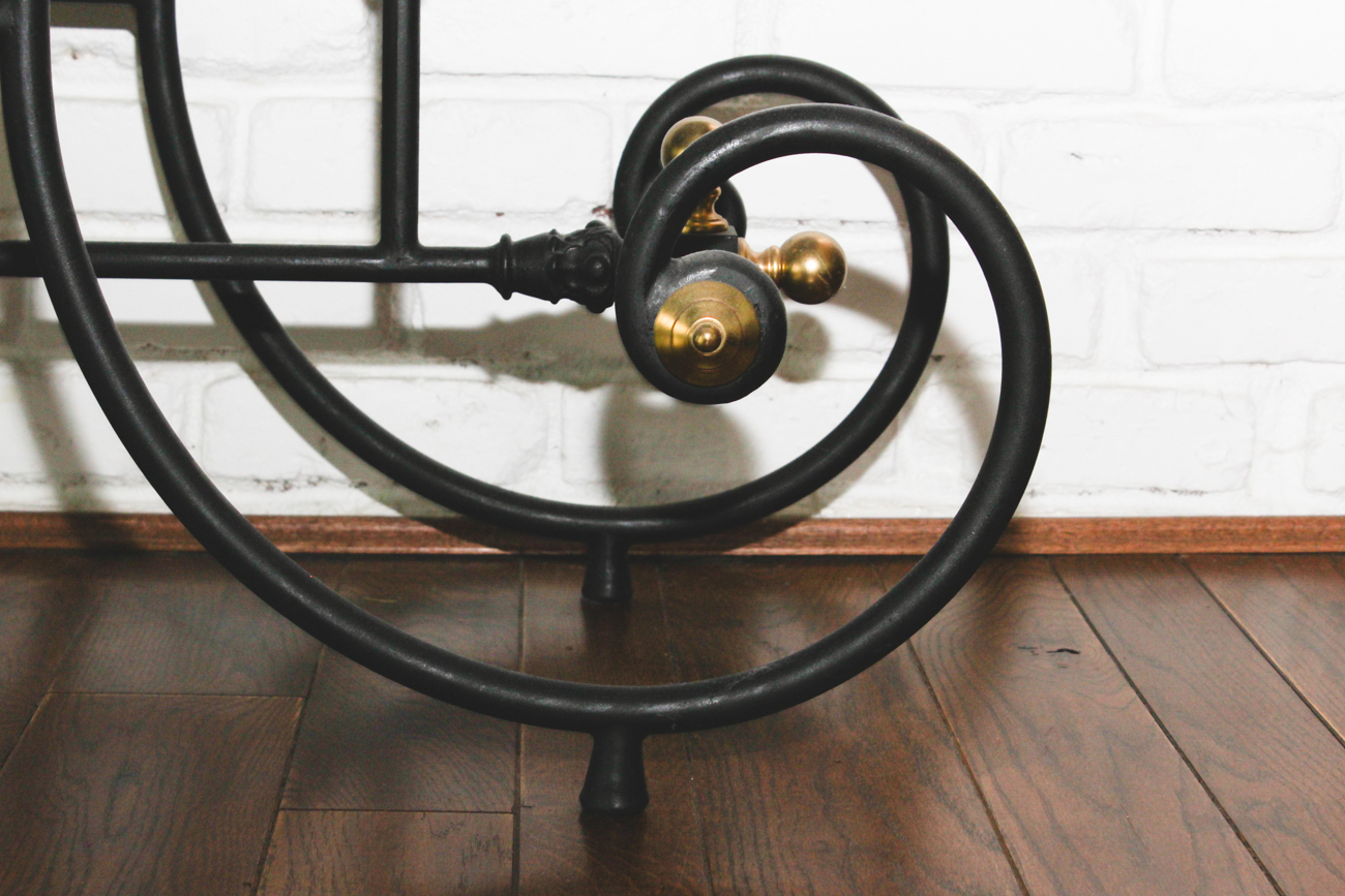 Marble and Wrought Iron Entry Table