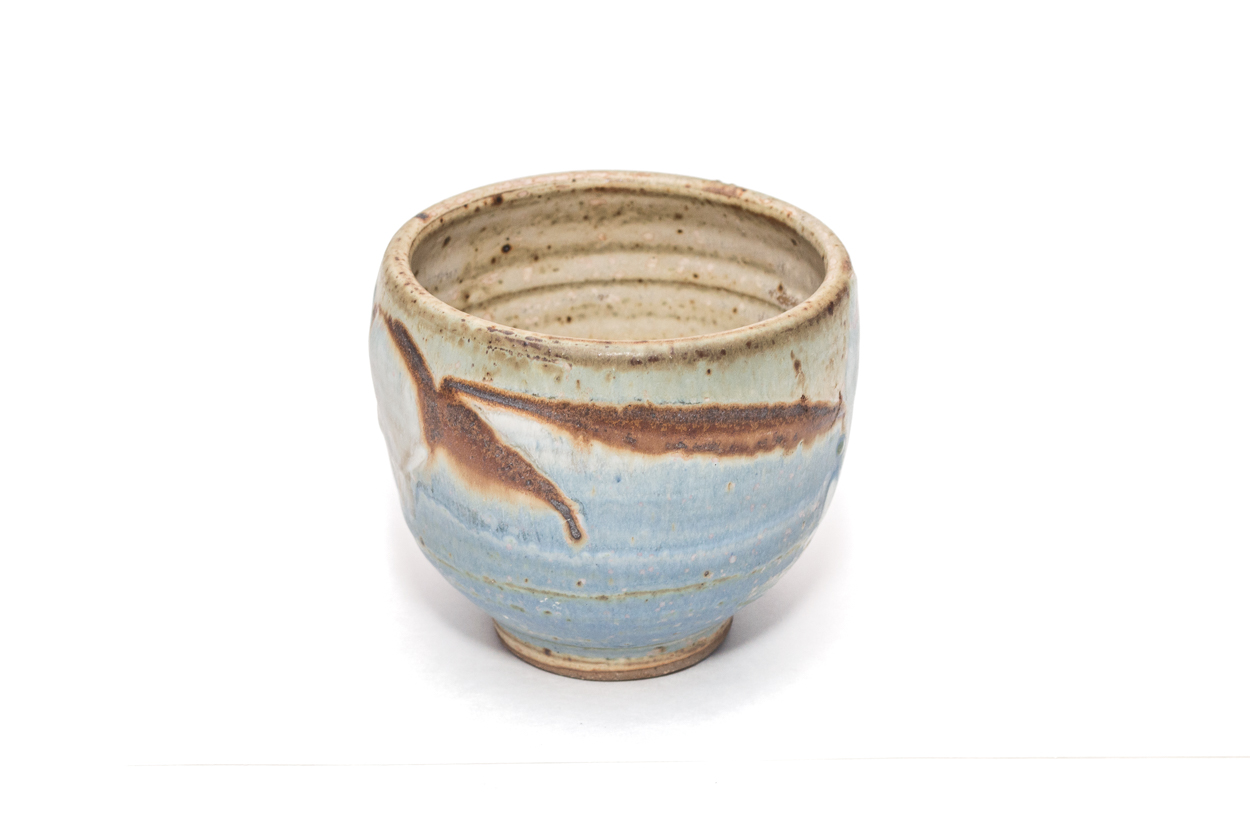 Hand Built Pottery Teapot, Cups and Woven Tray