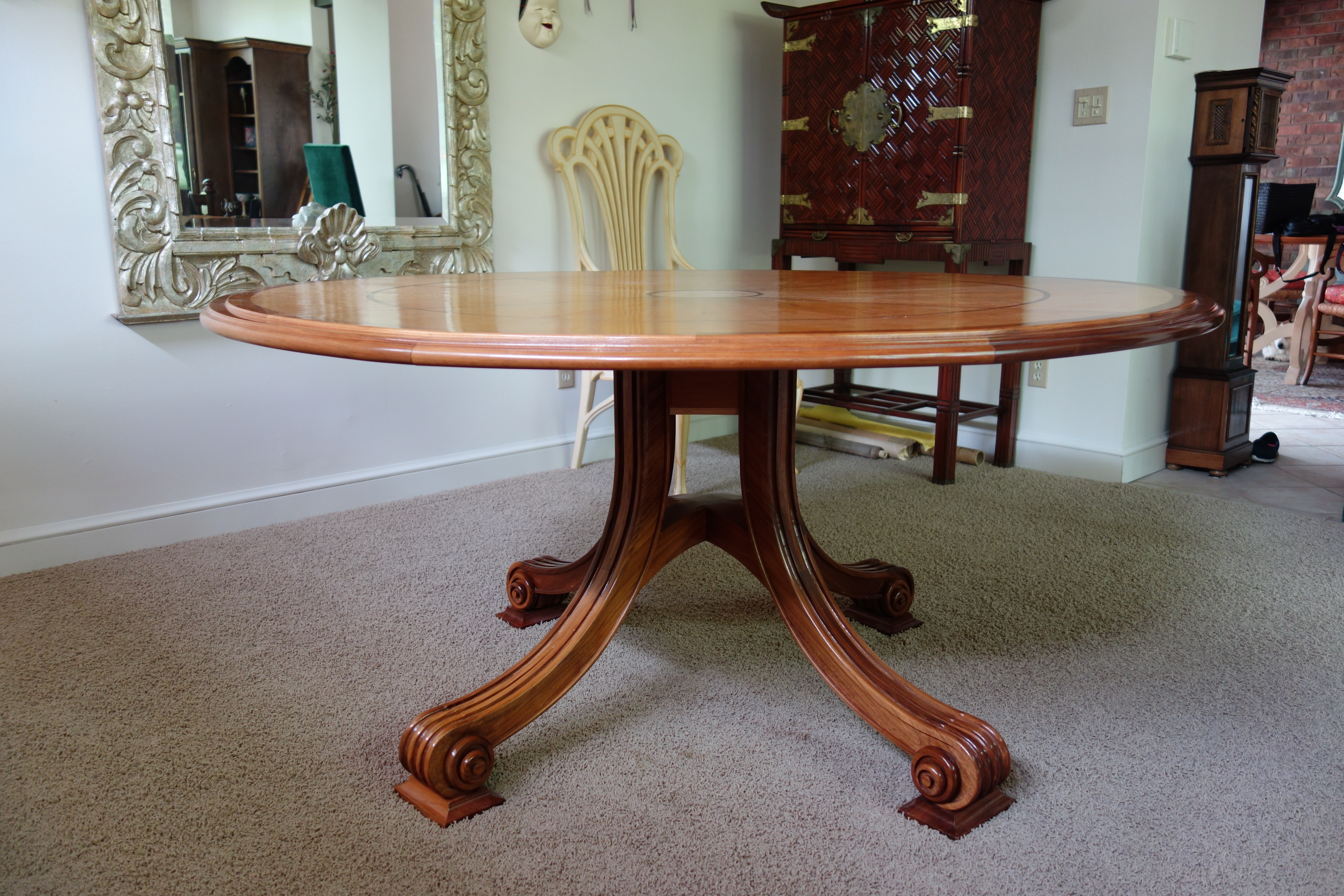 Birdseye Maple Pedestal Dining Table