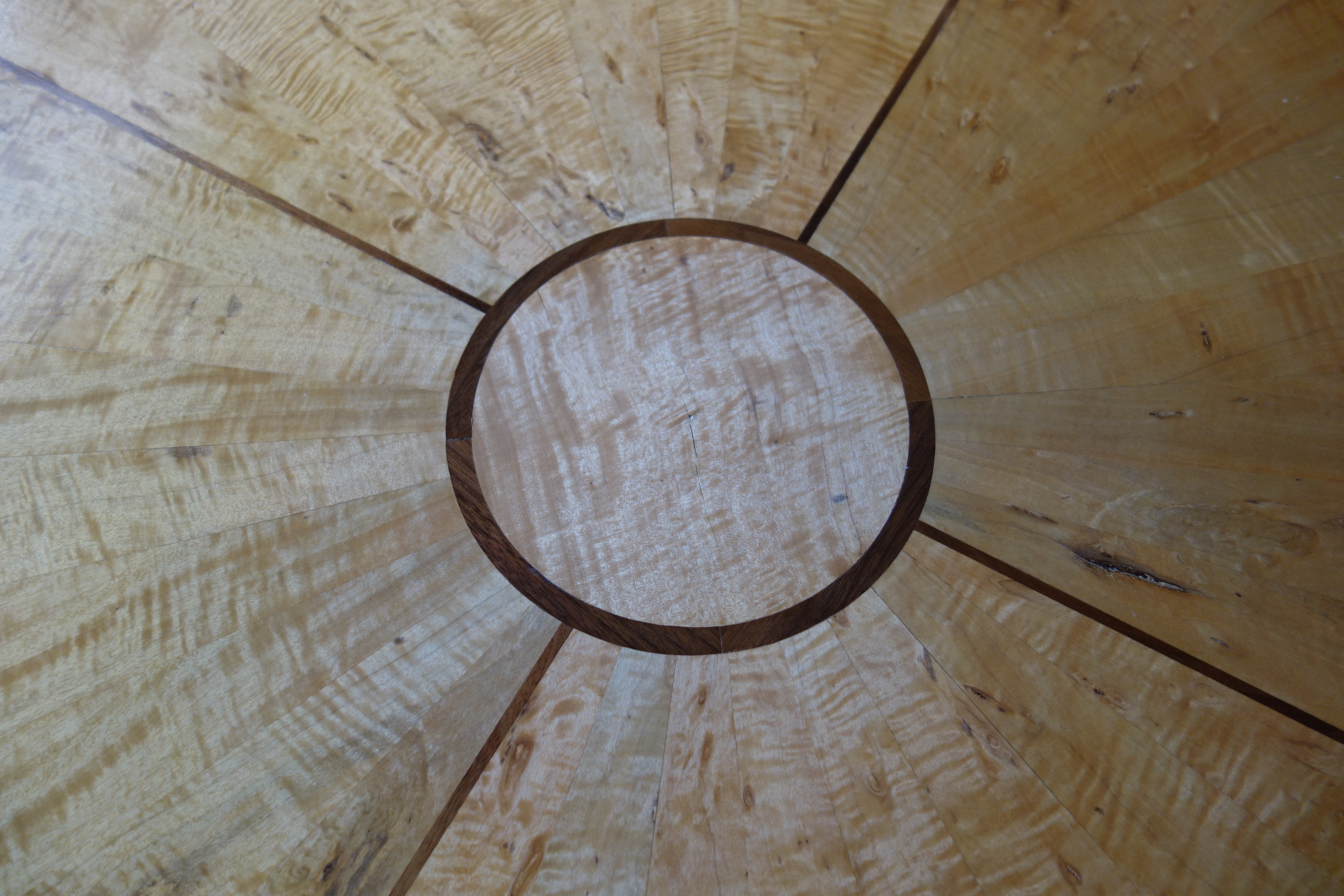 Birdseye Maple Pedestal Dining Table