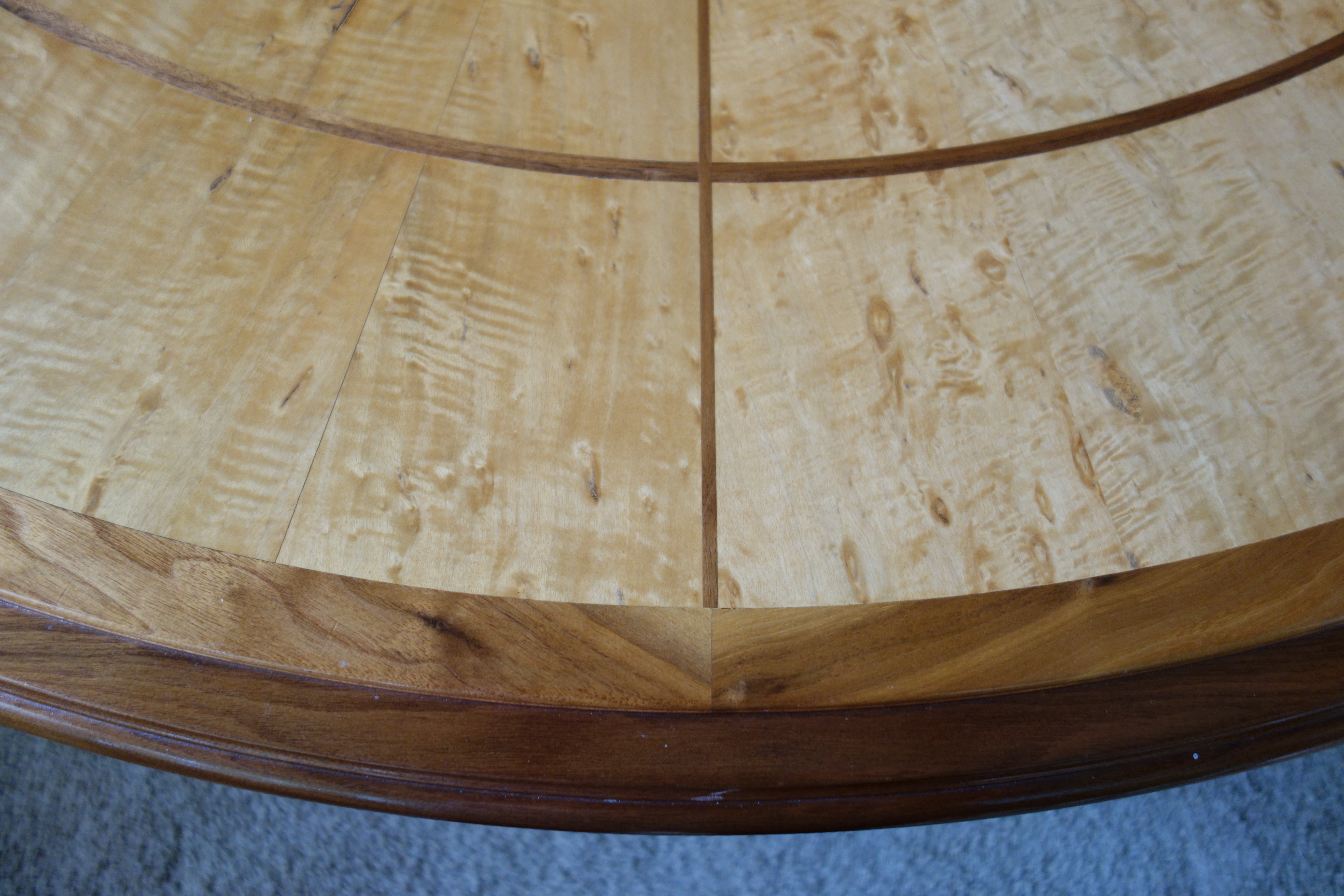 Birdseye Maple Pedestal Dining Table