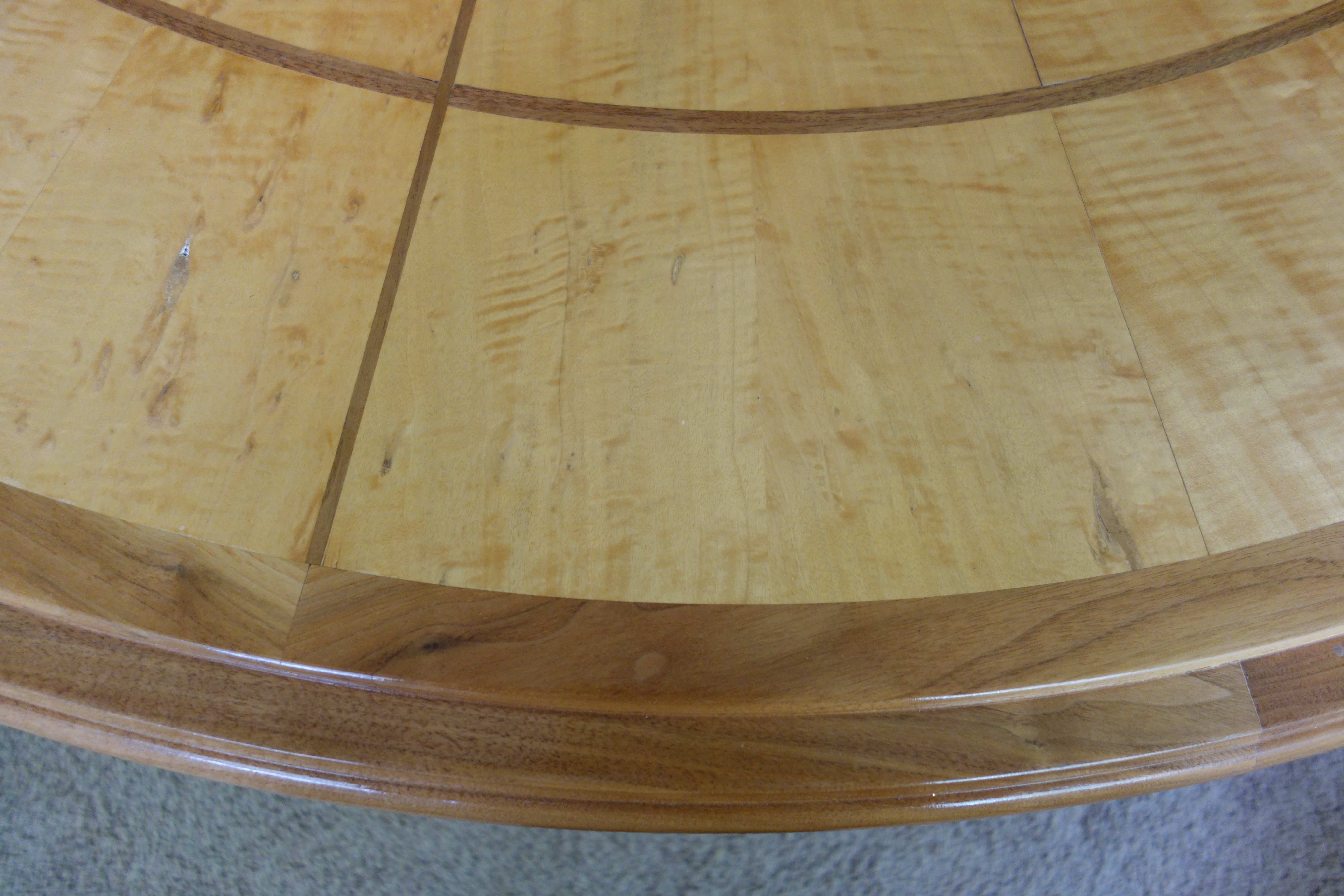 Birdseye Maple Pedestal Dining Table