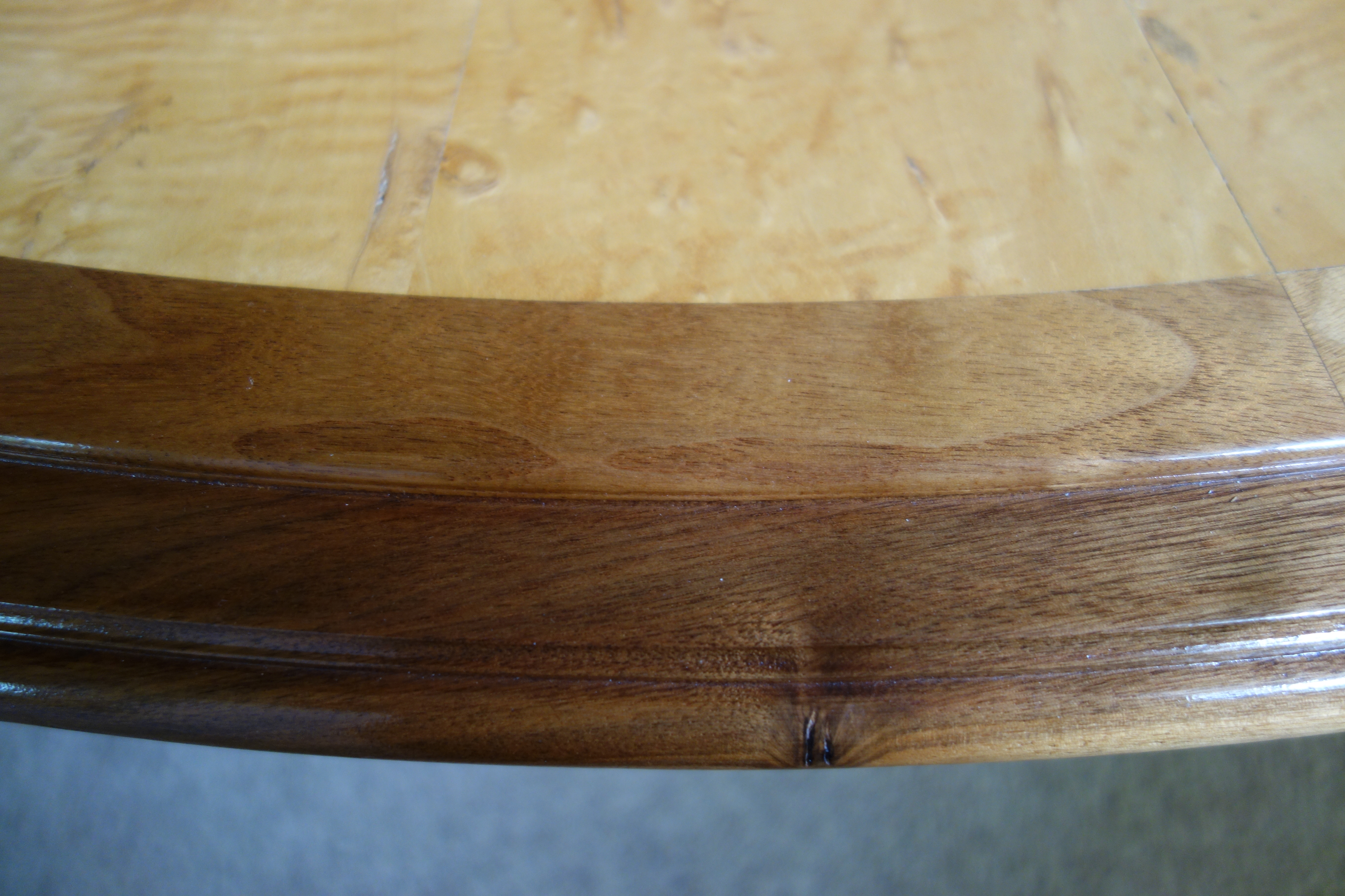 Birdseye Maple Pedestal Dining Table