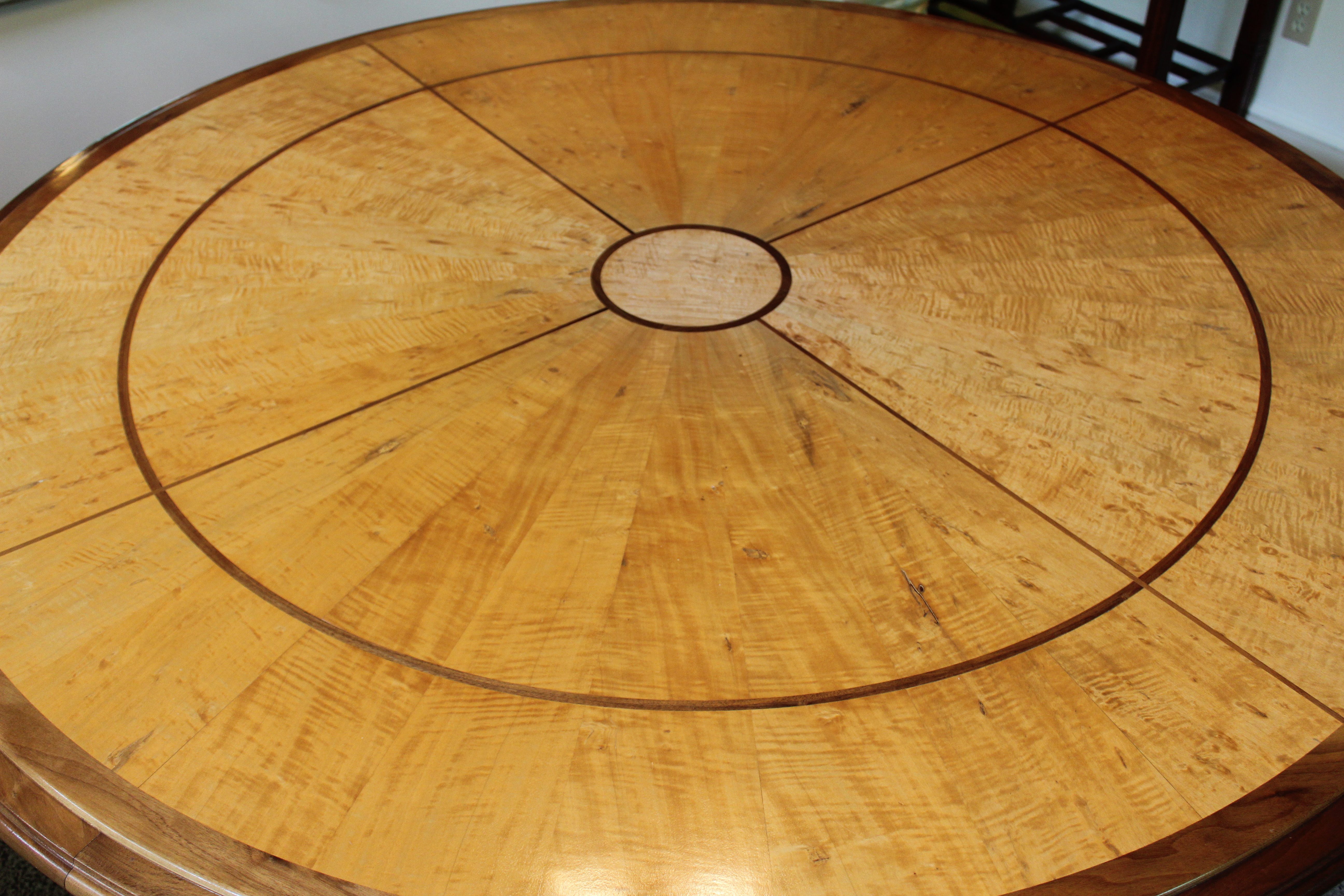 Birdseye Maple Pedestal Dining Table