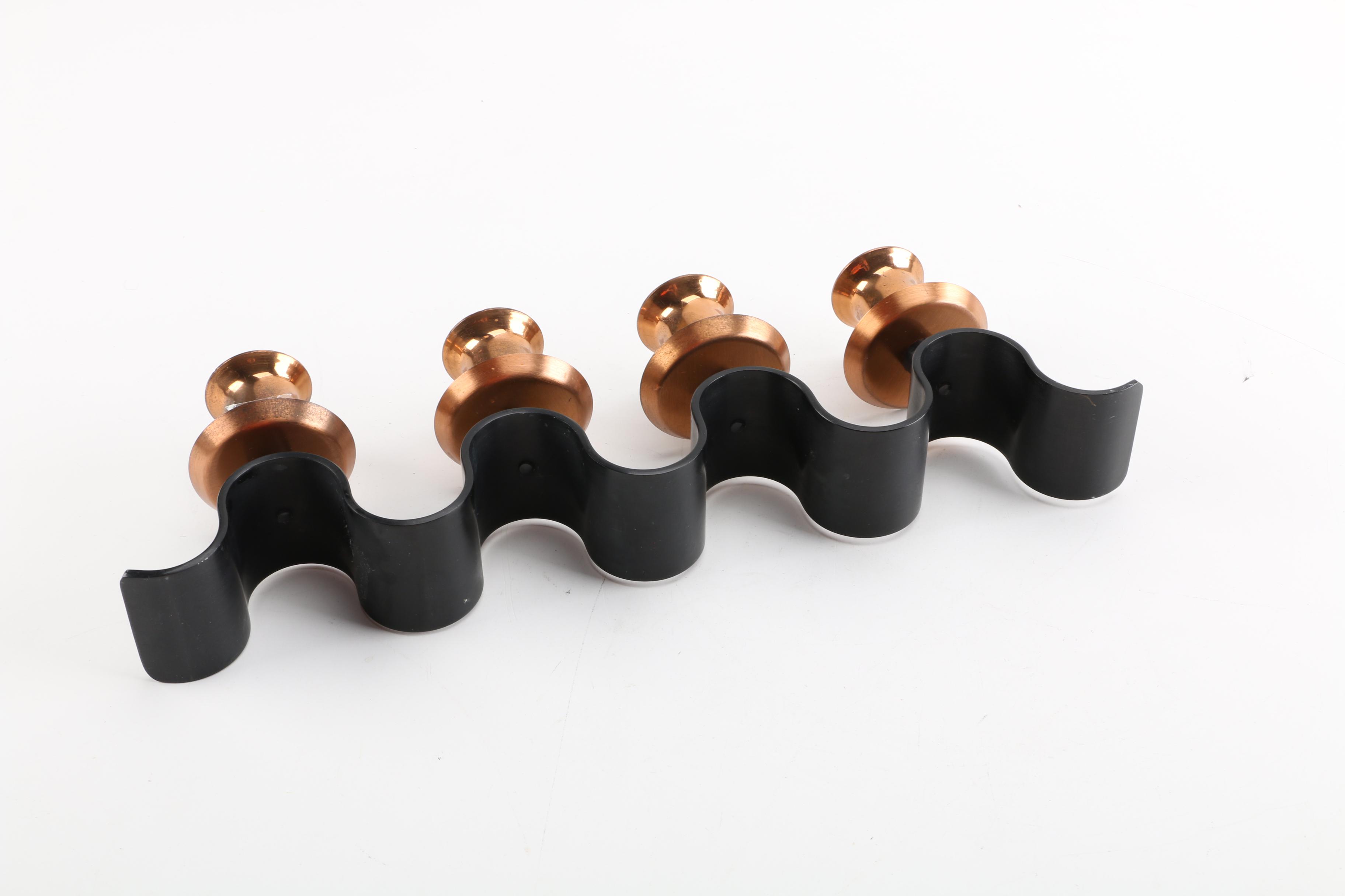 Mid Century Modern Copper and Iron Candelabra