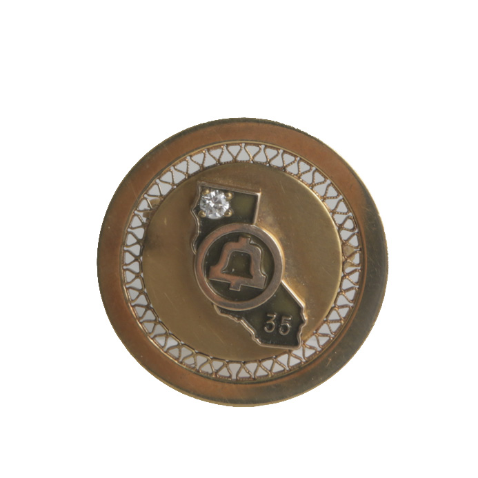 Vintage 12K Yellow Gold Filled Diamond Brooch