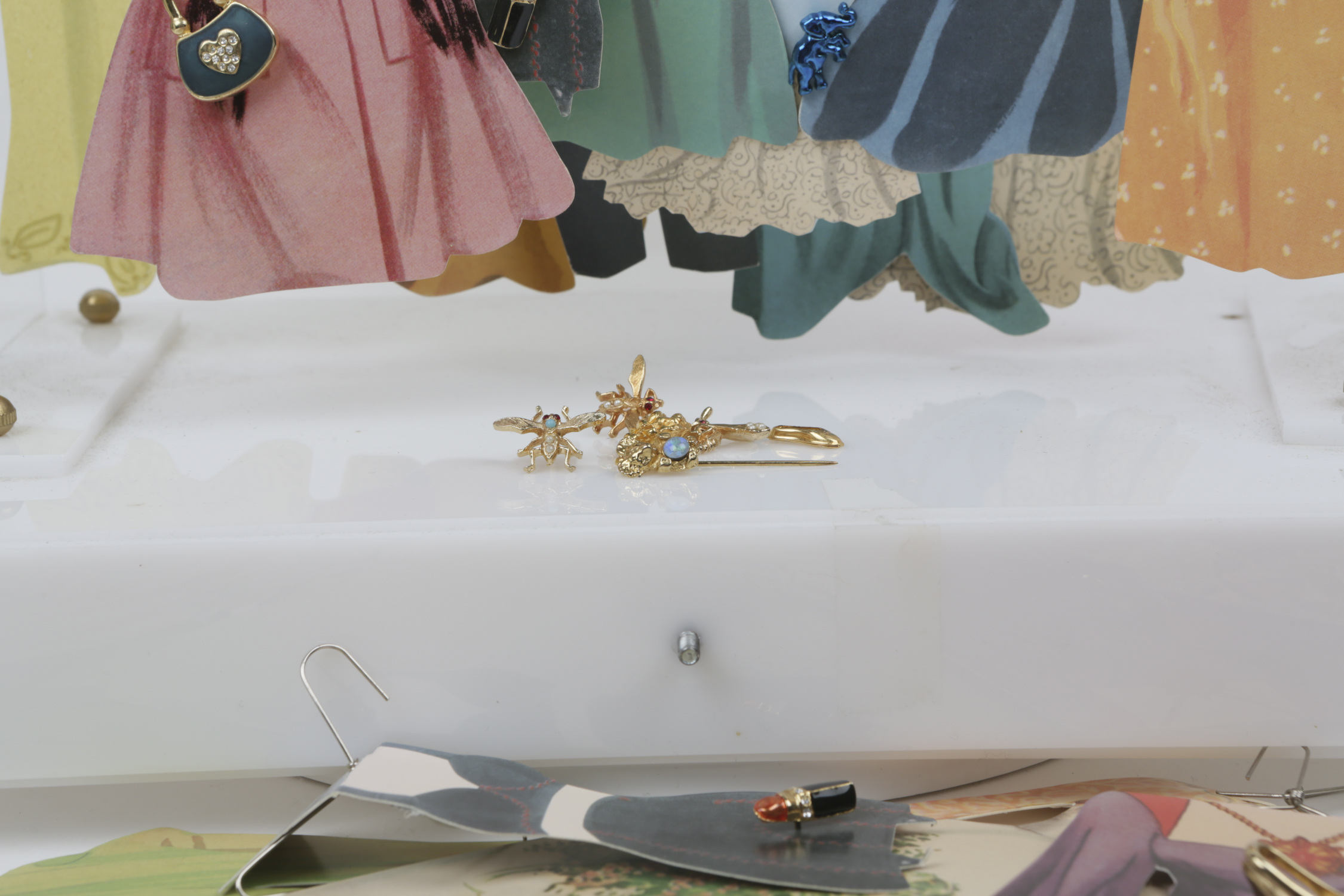 1990s "Sophie's Closet" Paper Doll Dresses and Display