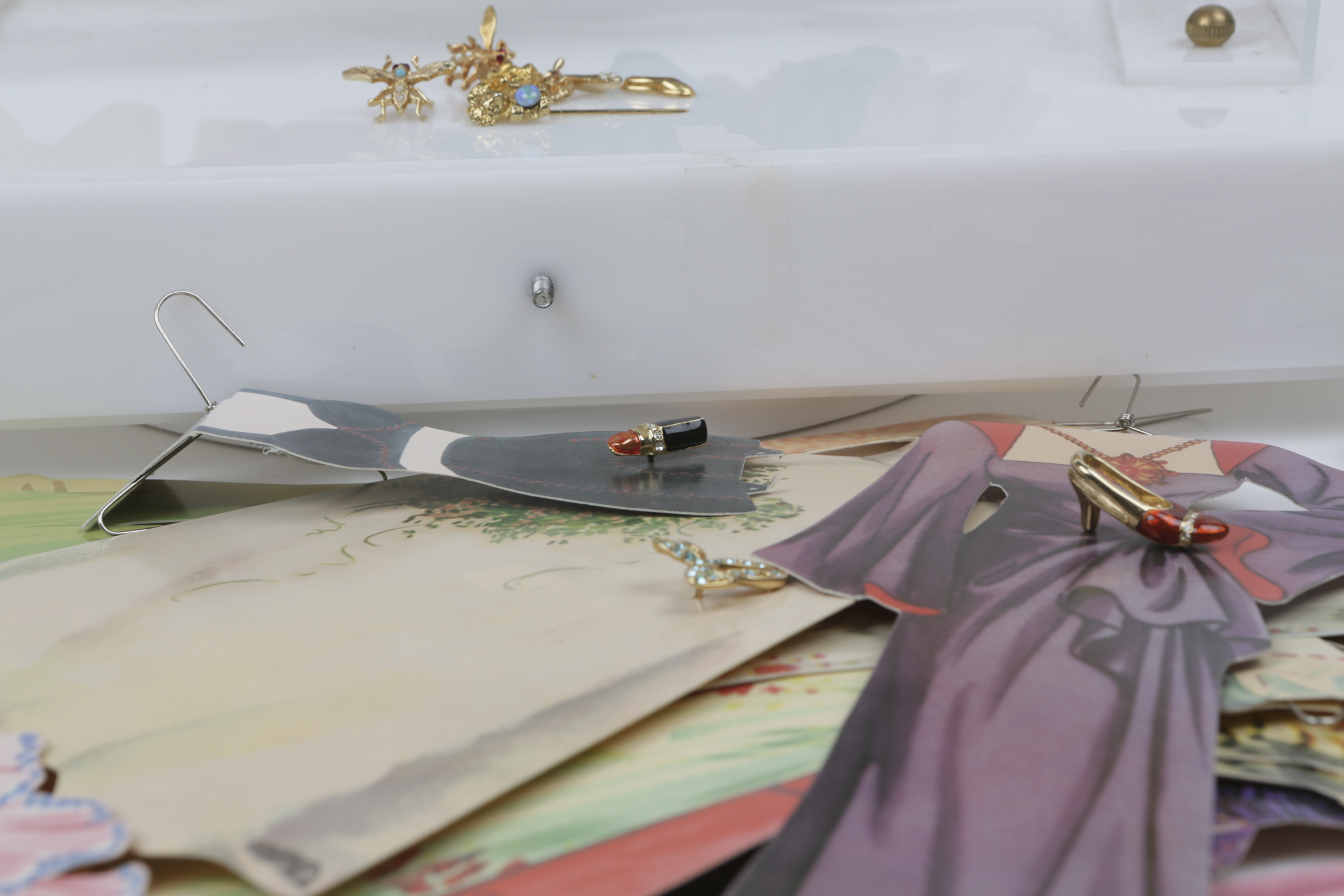 1990s "Sophie's Closet" Paper Doll Dresses and Display