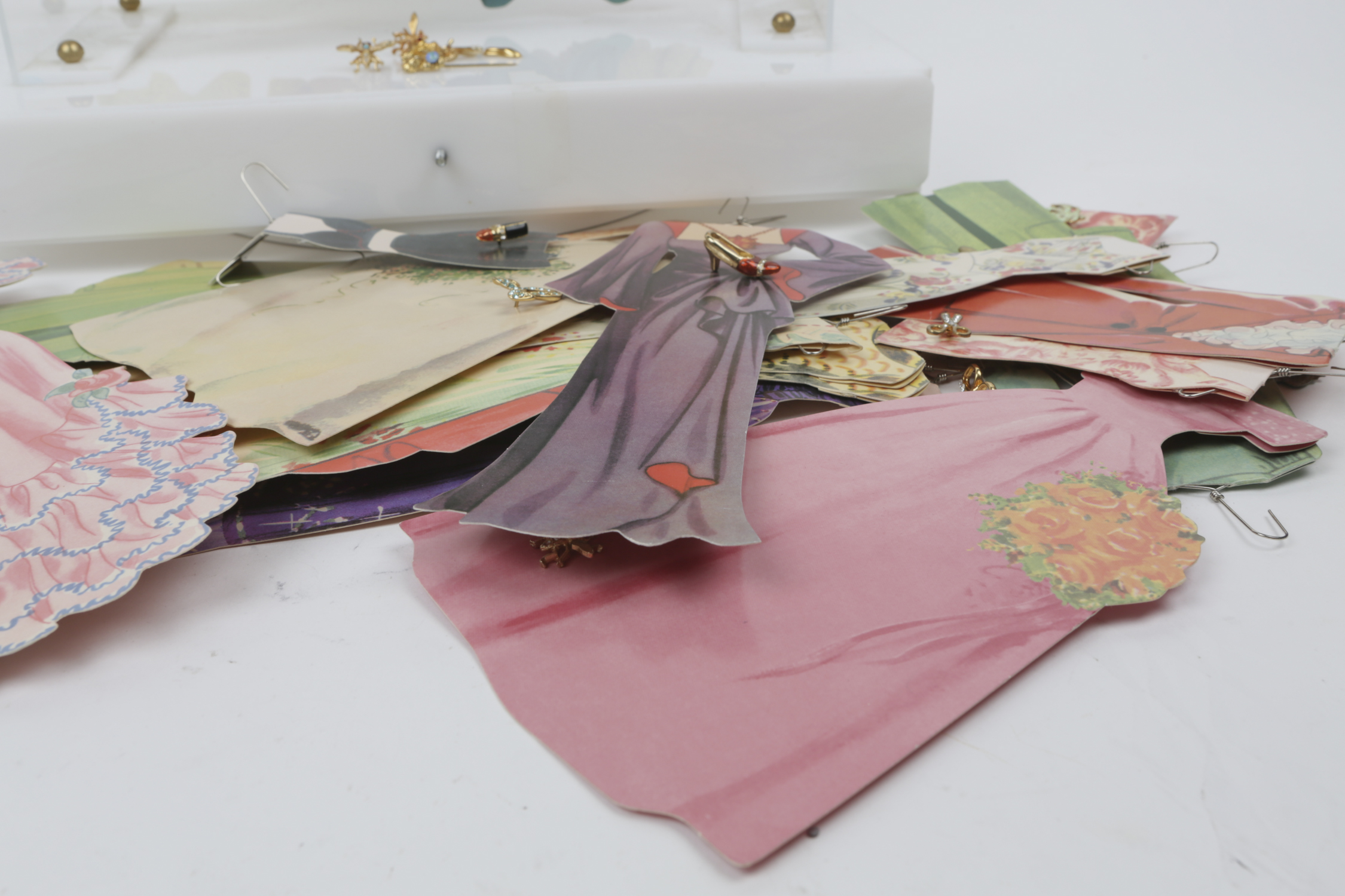 1990s "Sophie's Closet" Paper Doll Dresses and Display