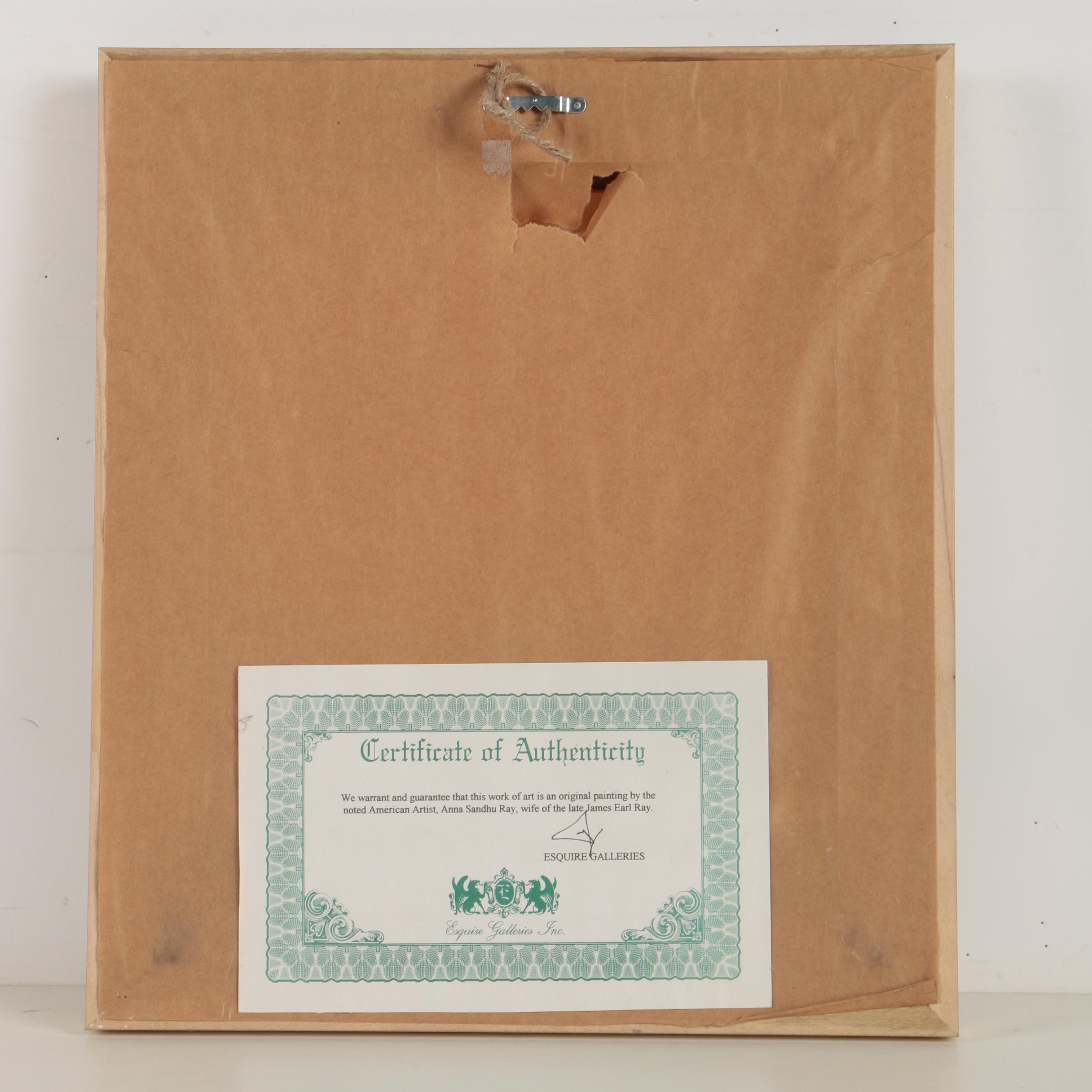 Anna Sandhu Ray Mixed Media Painting of Floral Still Life