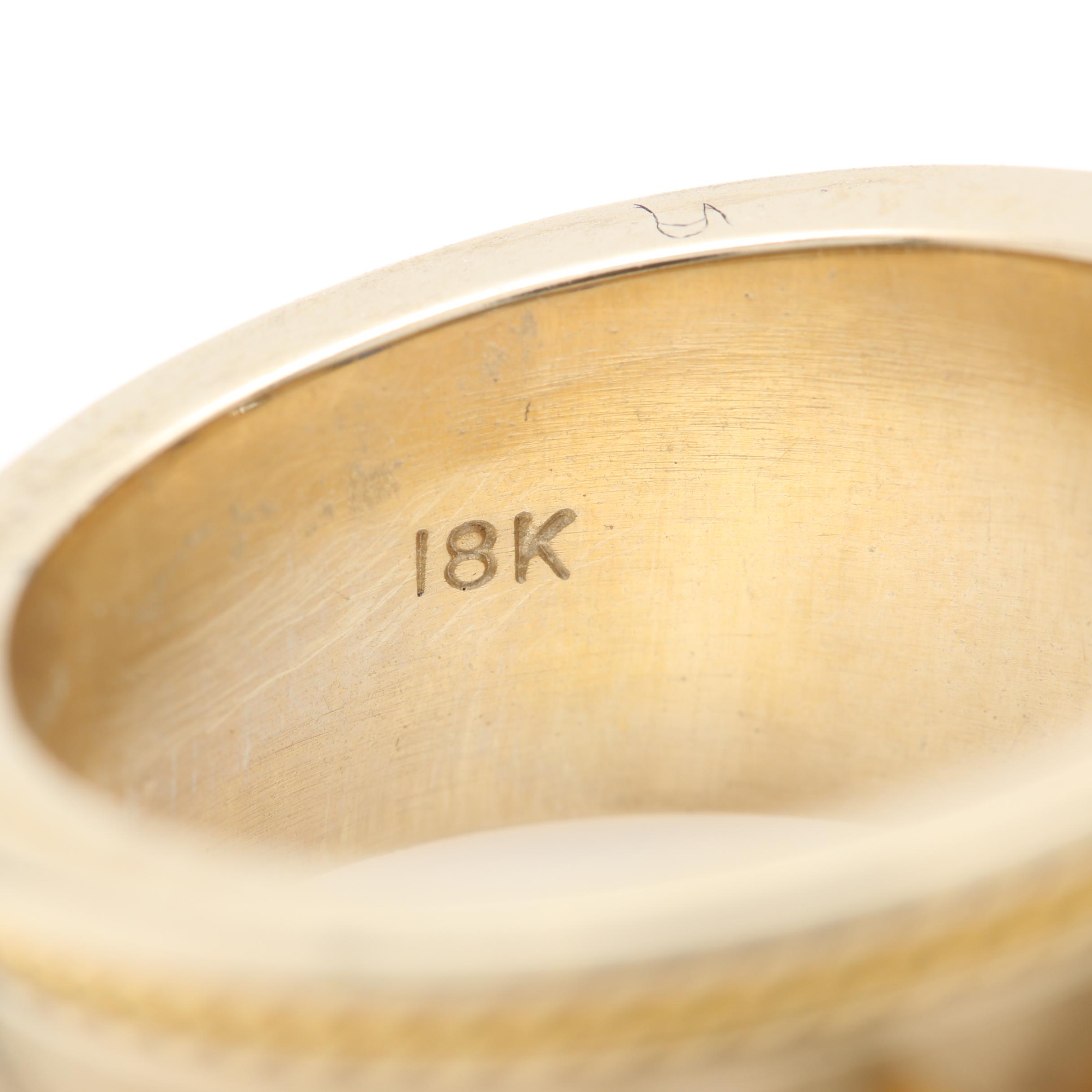 18K Yellow Gold Sapphire and Diamond Band