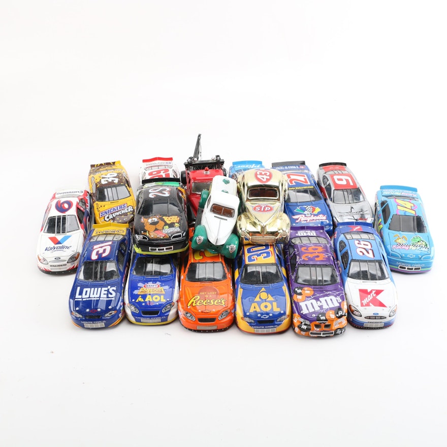 Die-Cast Texaco Tow Truck and NASCAR Stock Cars