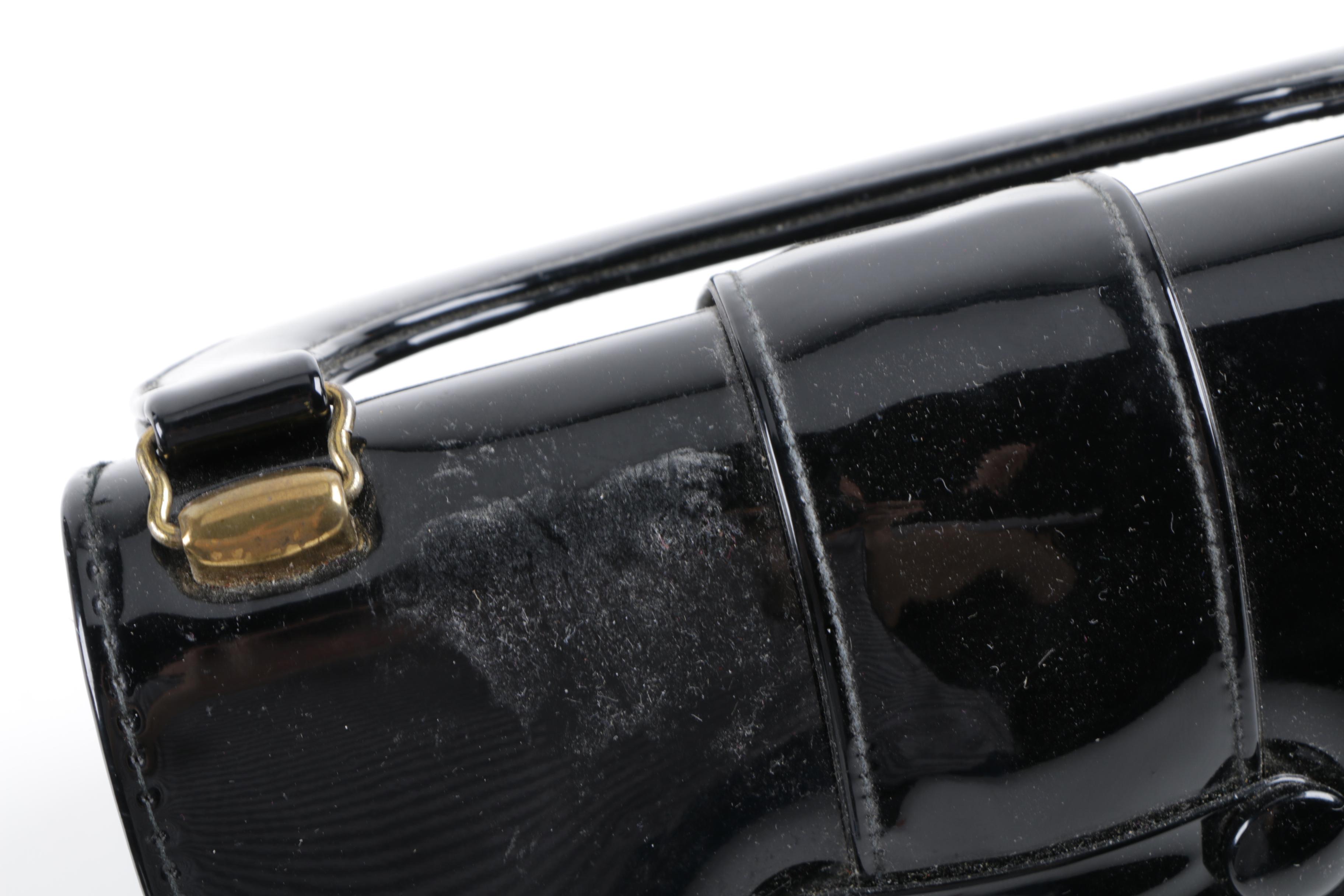 Vintage Black Patent Leather Handbags Including Coblentz Original