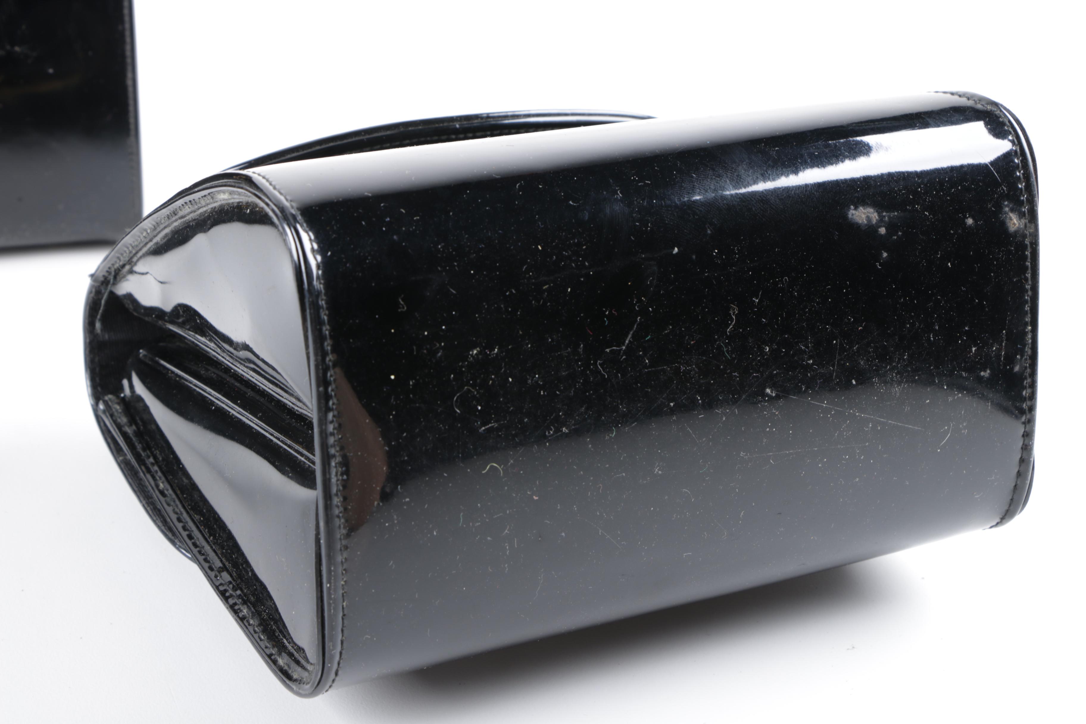 Vintage Black Patent Leather Handbags Including Coblentz Original