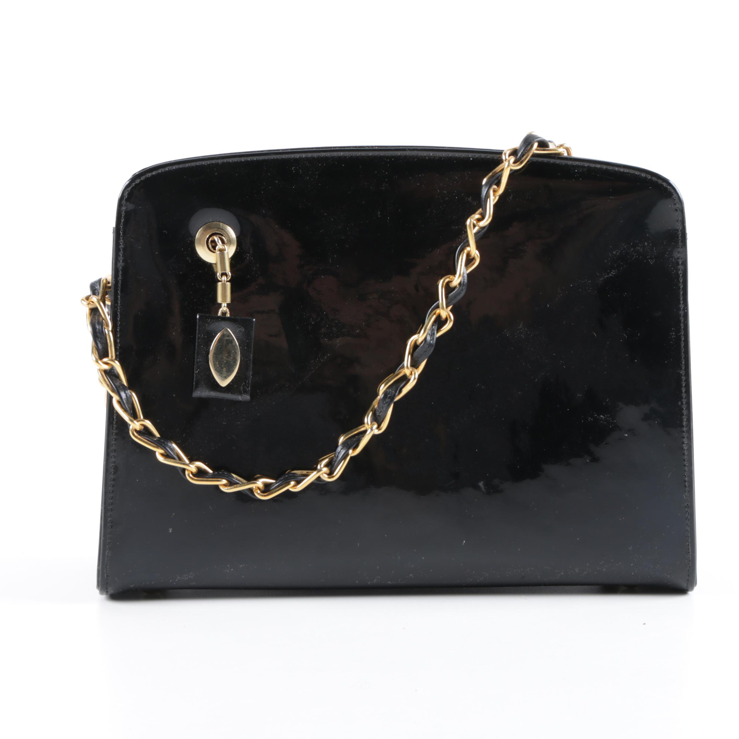 Vintage Black Patent Leather Handbags Including Coblentz Original