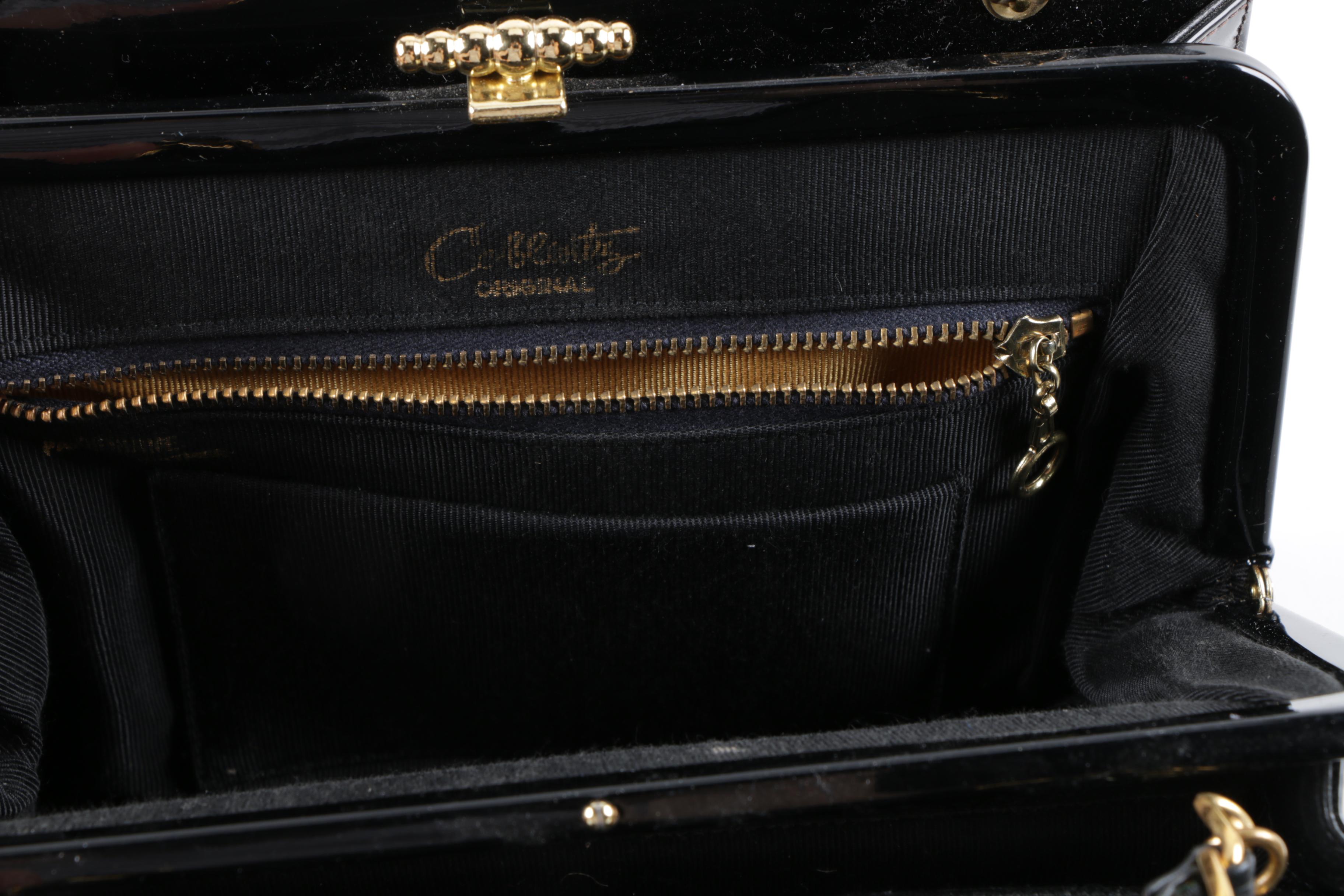 Vintage Black Patent Leather Handbags Including Coblentz Original