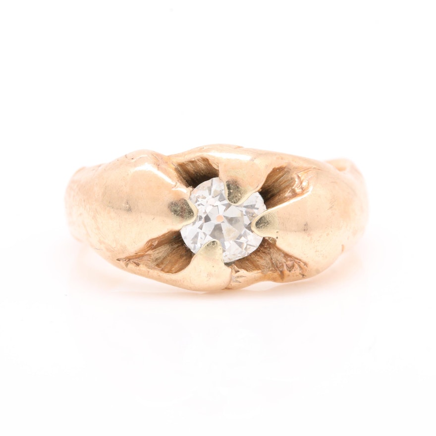 Vintage 10K Yellow Gold Diamond Ring