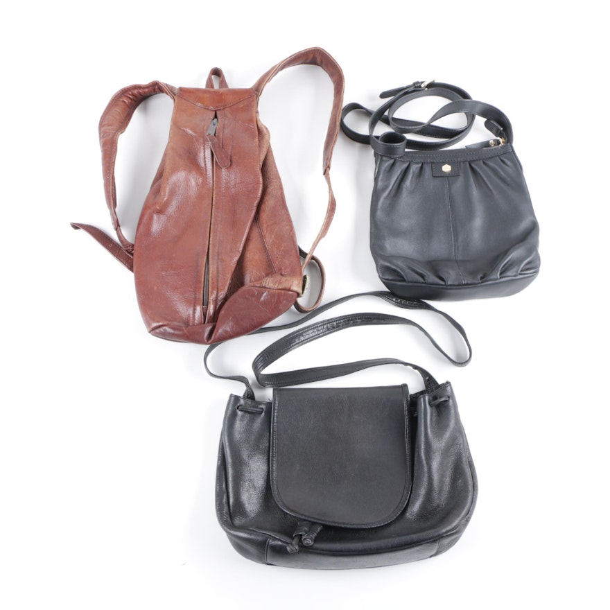 Leather Backpack and Crossbody Bags Including Lodis and Lauren Alexandria