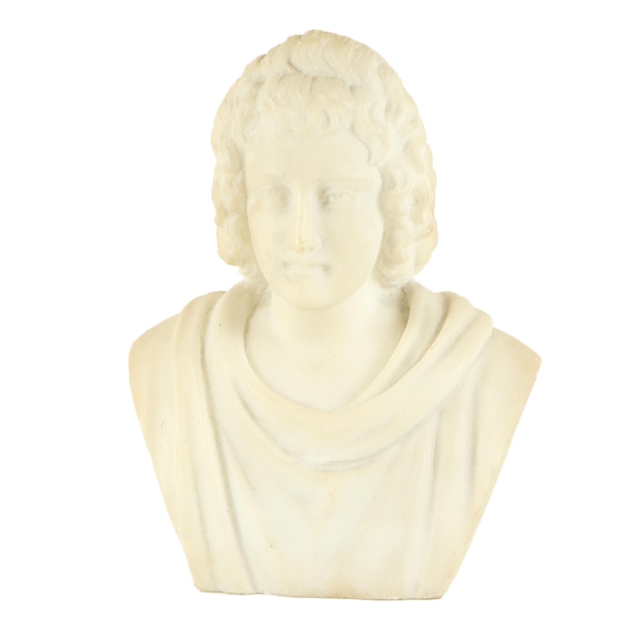 Carved Alabaster Bust "Virgilio"