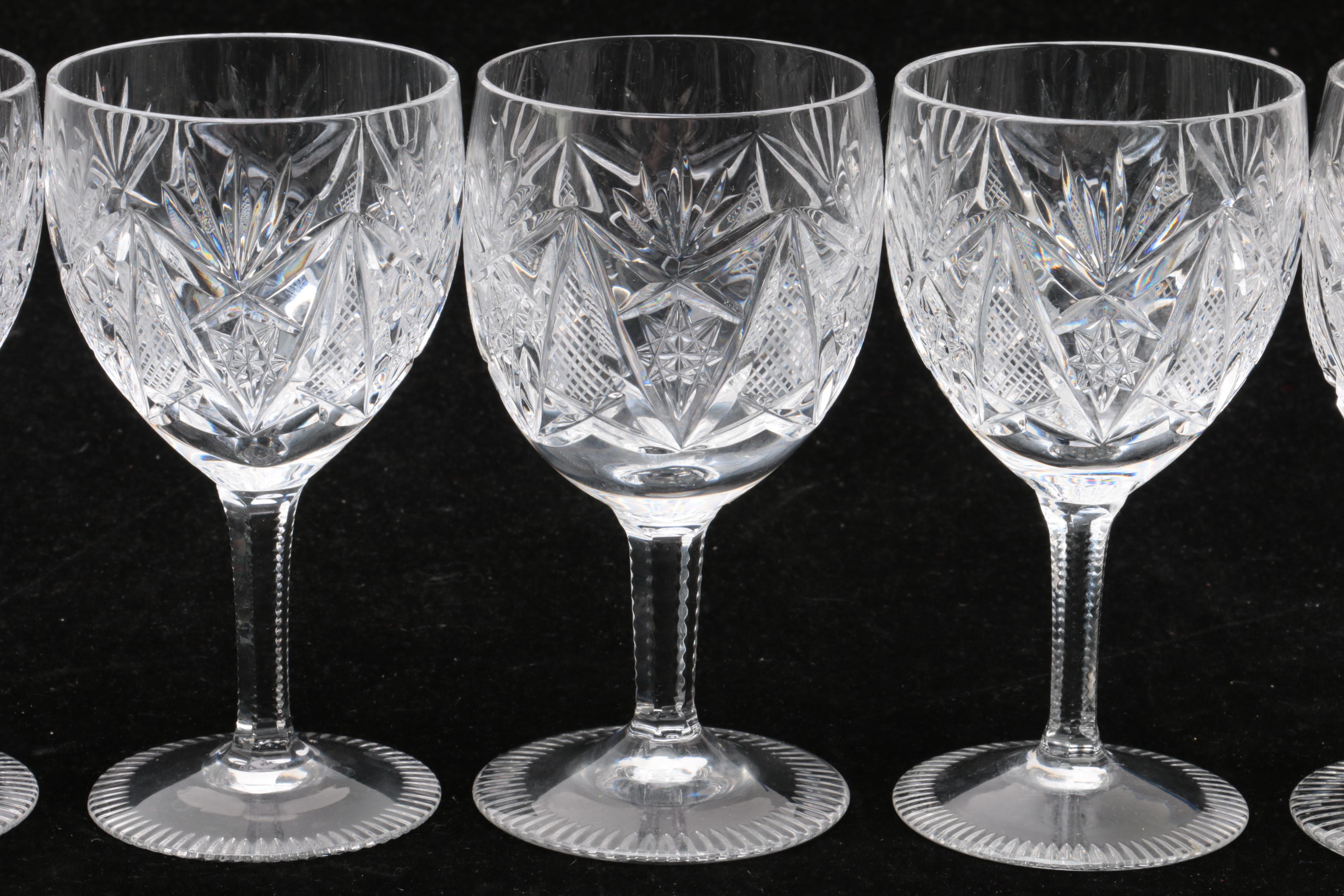 Cut Crystal Goblets and Iced Tea Glasses
