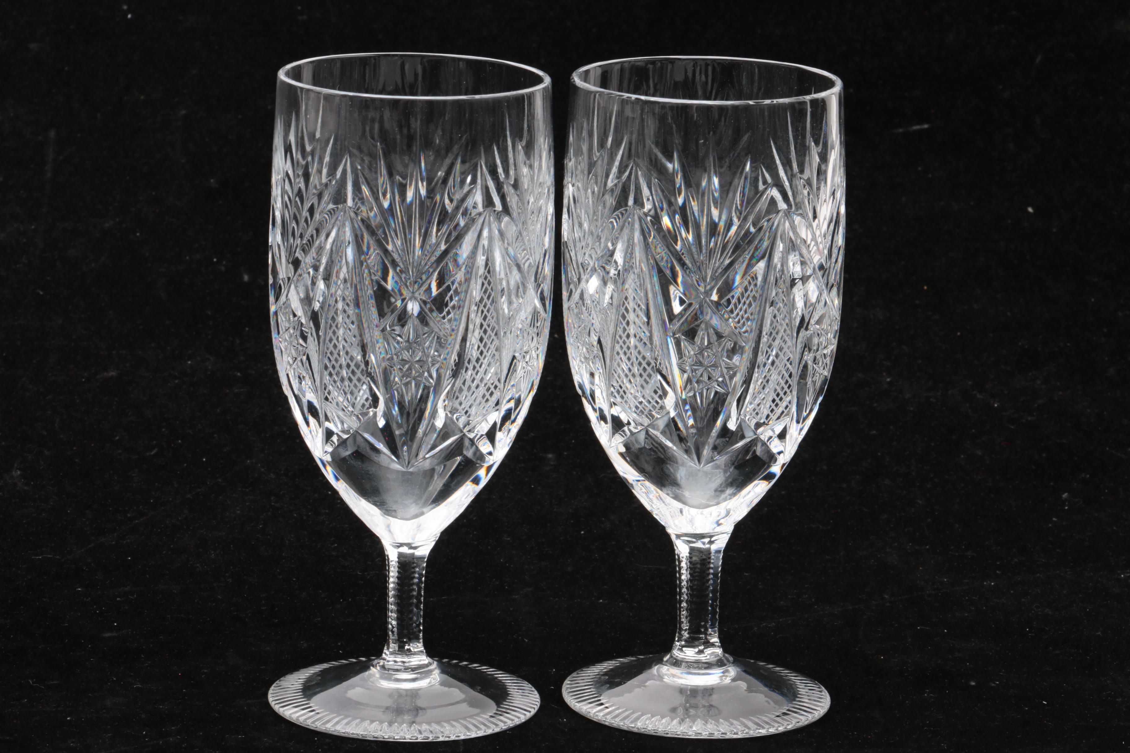 Cut Crystal Goblets and Iced Tea Glasses